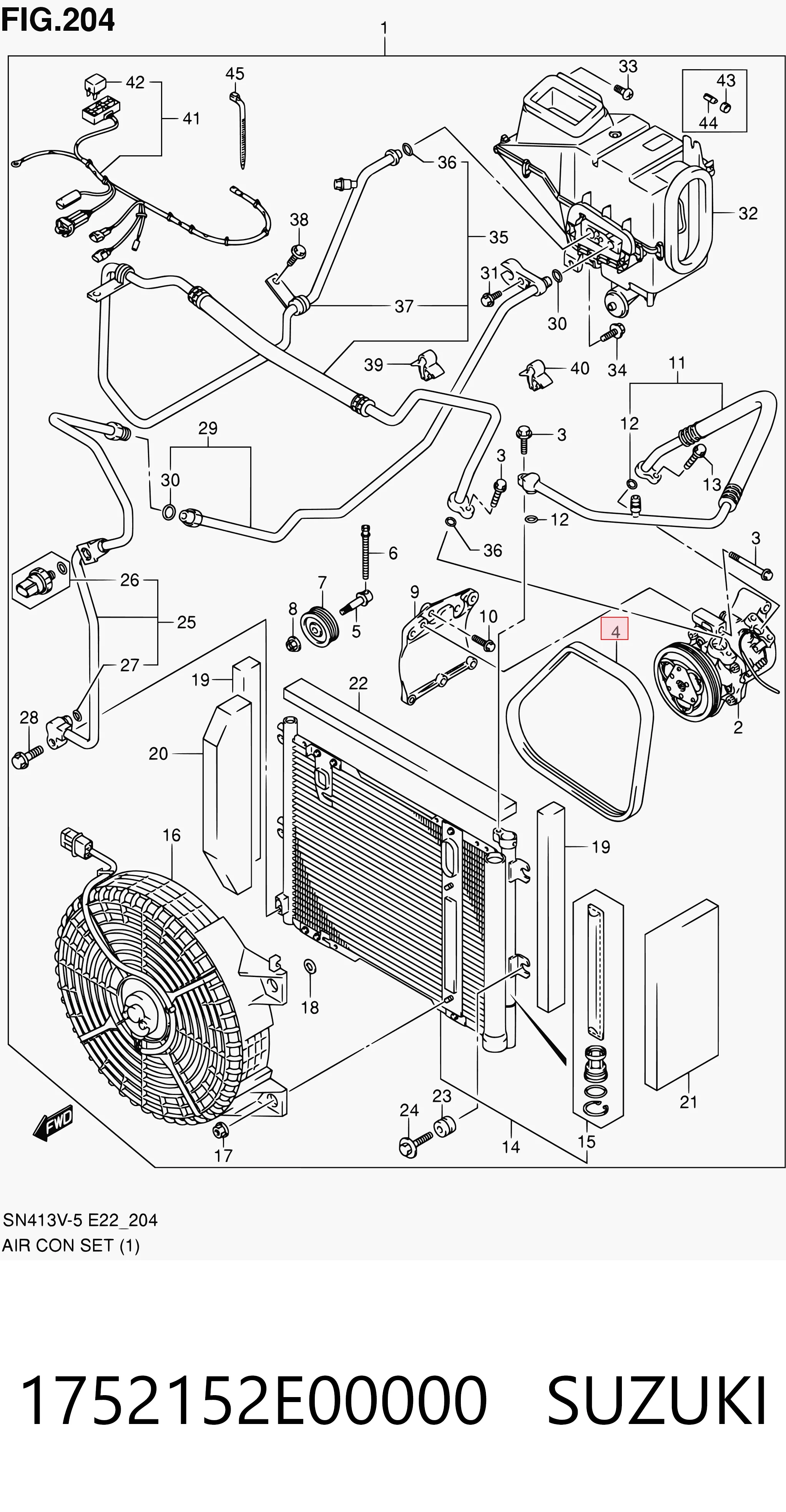 Correa de accesorios 1752152E00000 SUZUKI