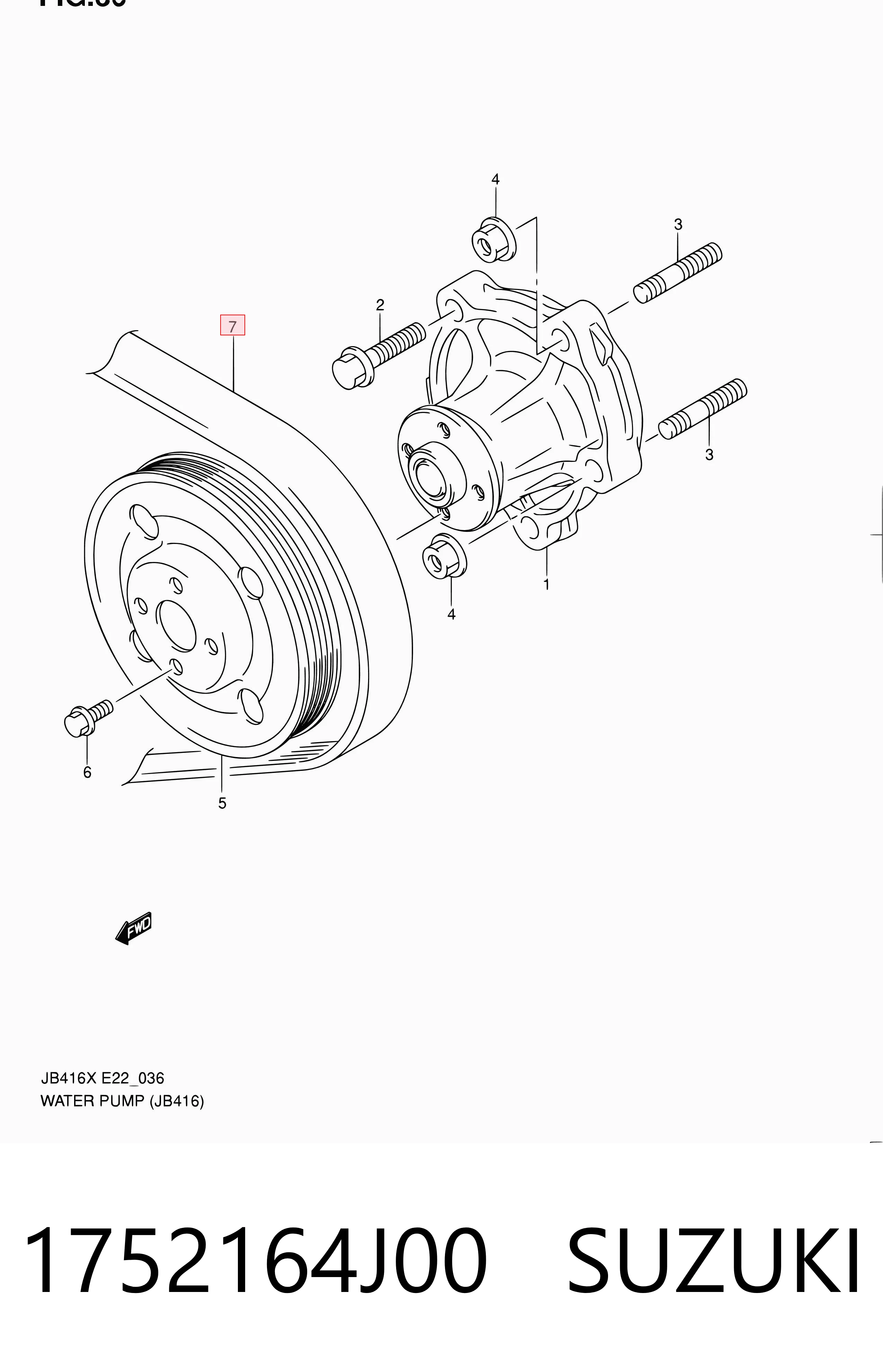 1752164J00 Suzuki Correa poly v