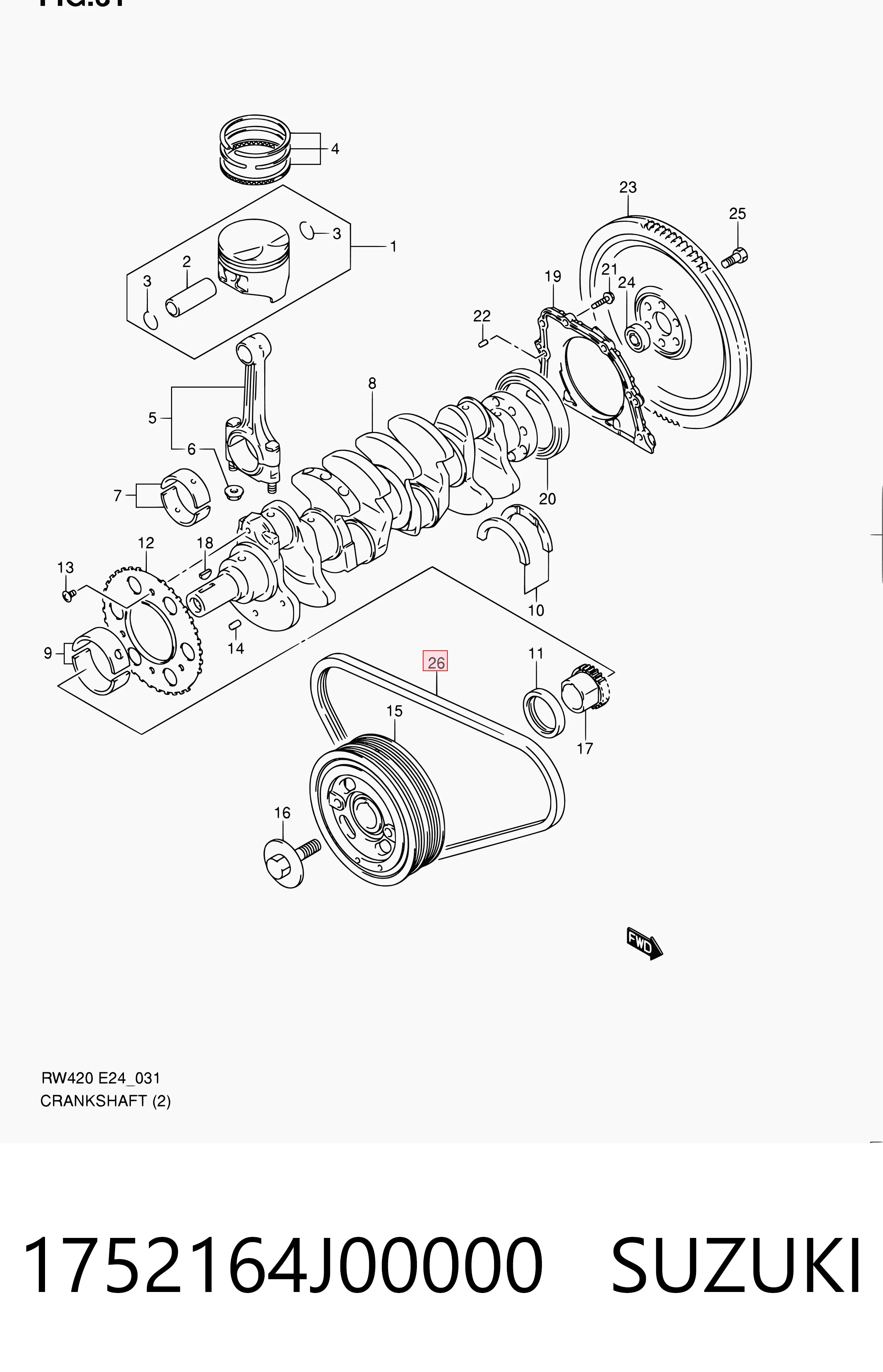 1752164J00000 Suzuki Correa poly v