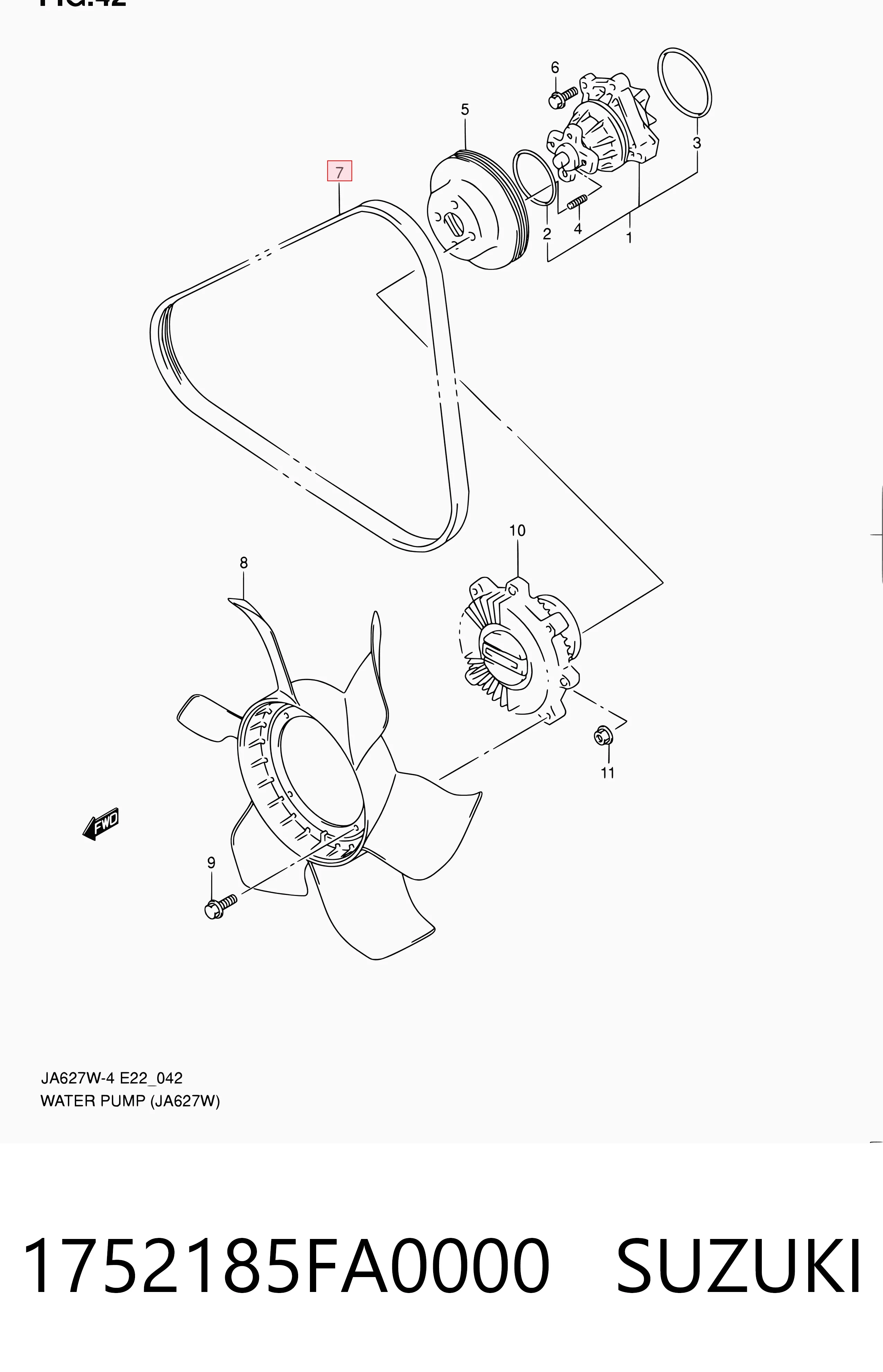 Correa de accesorios 1752185FA0000 SUZUKI