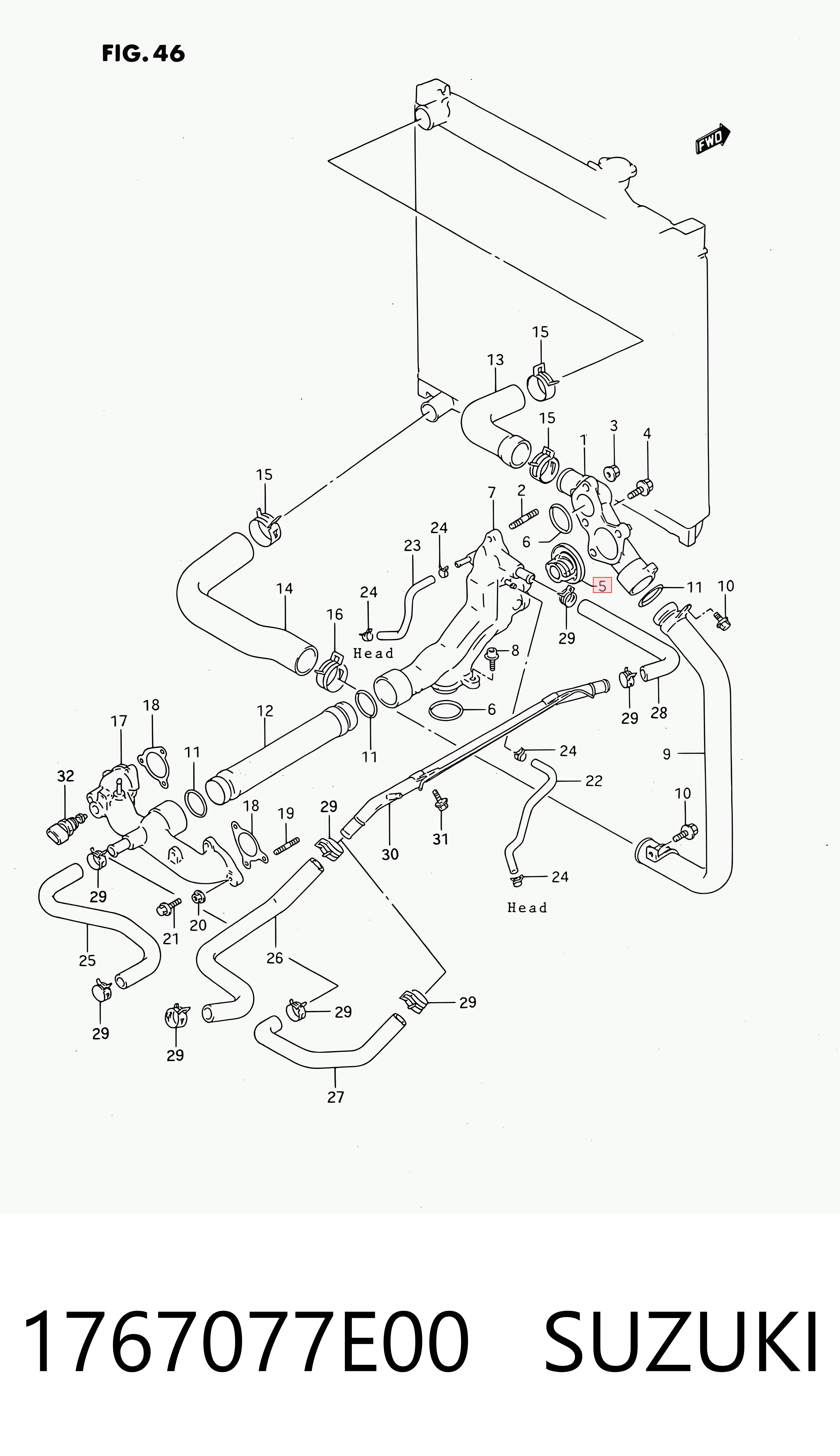 1767077E00 Suzuki Termostato de agua