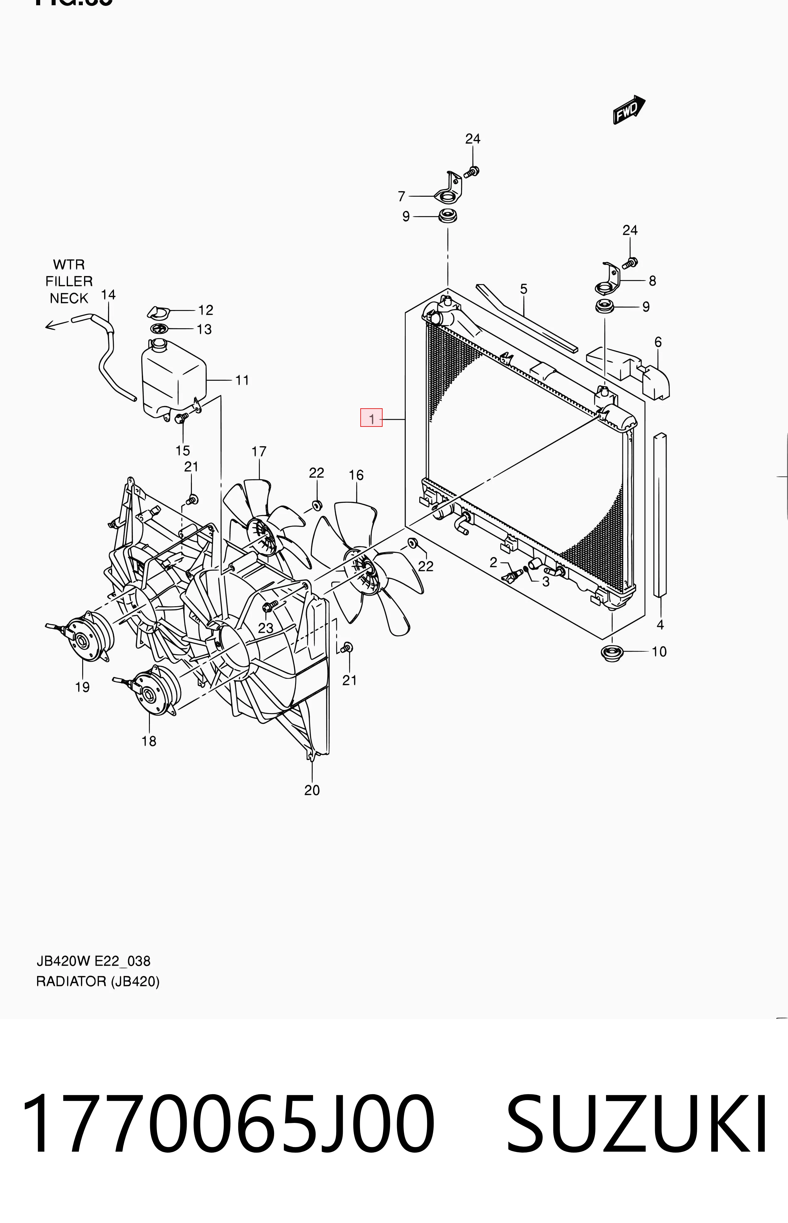 1770065J00 Suzuki Refrigeración del motor