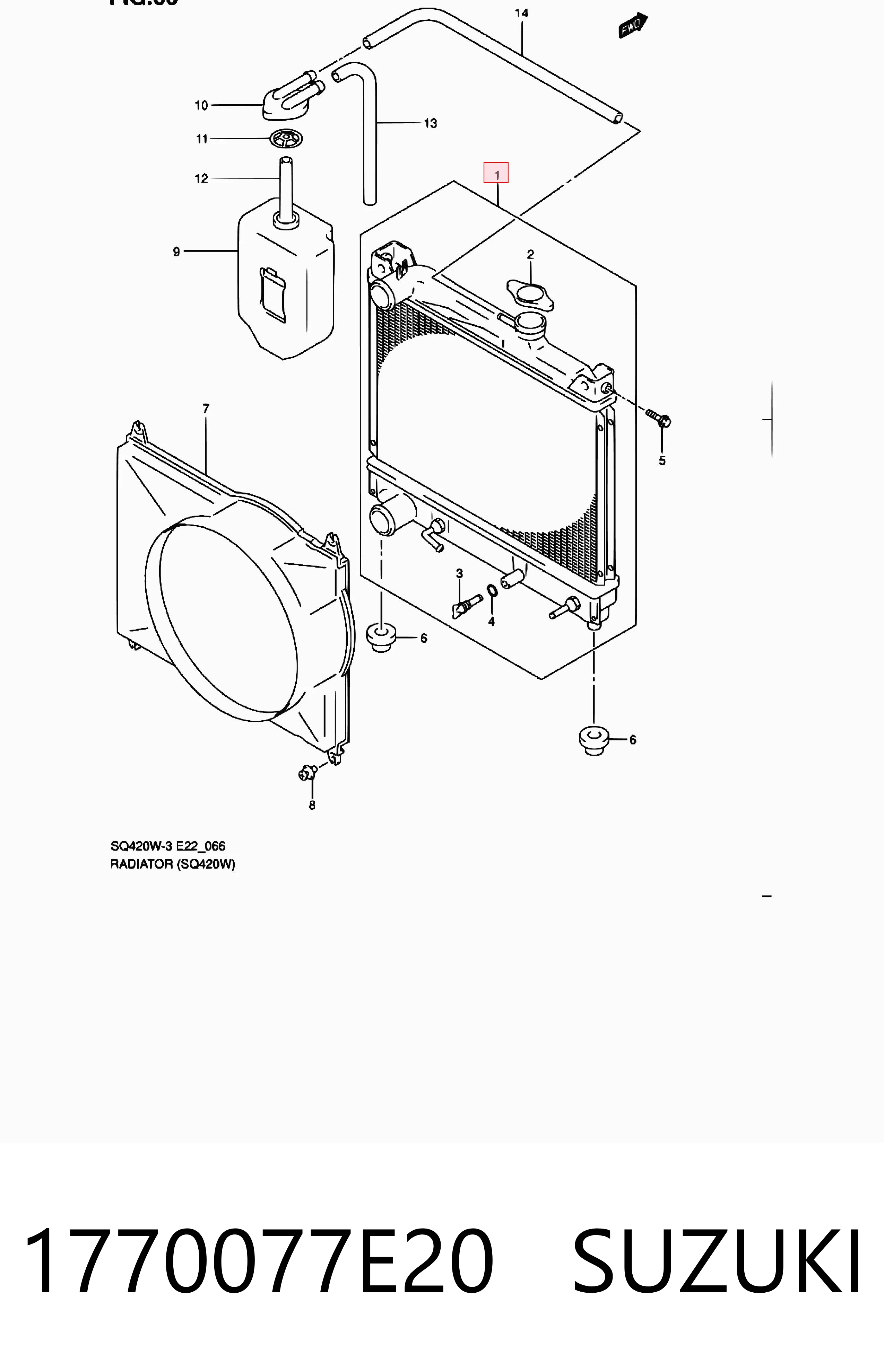 1770077E20 Suzuki Refrigeración del motor