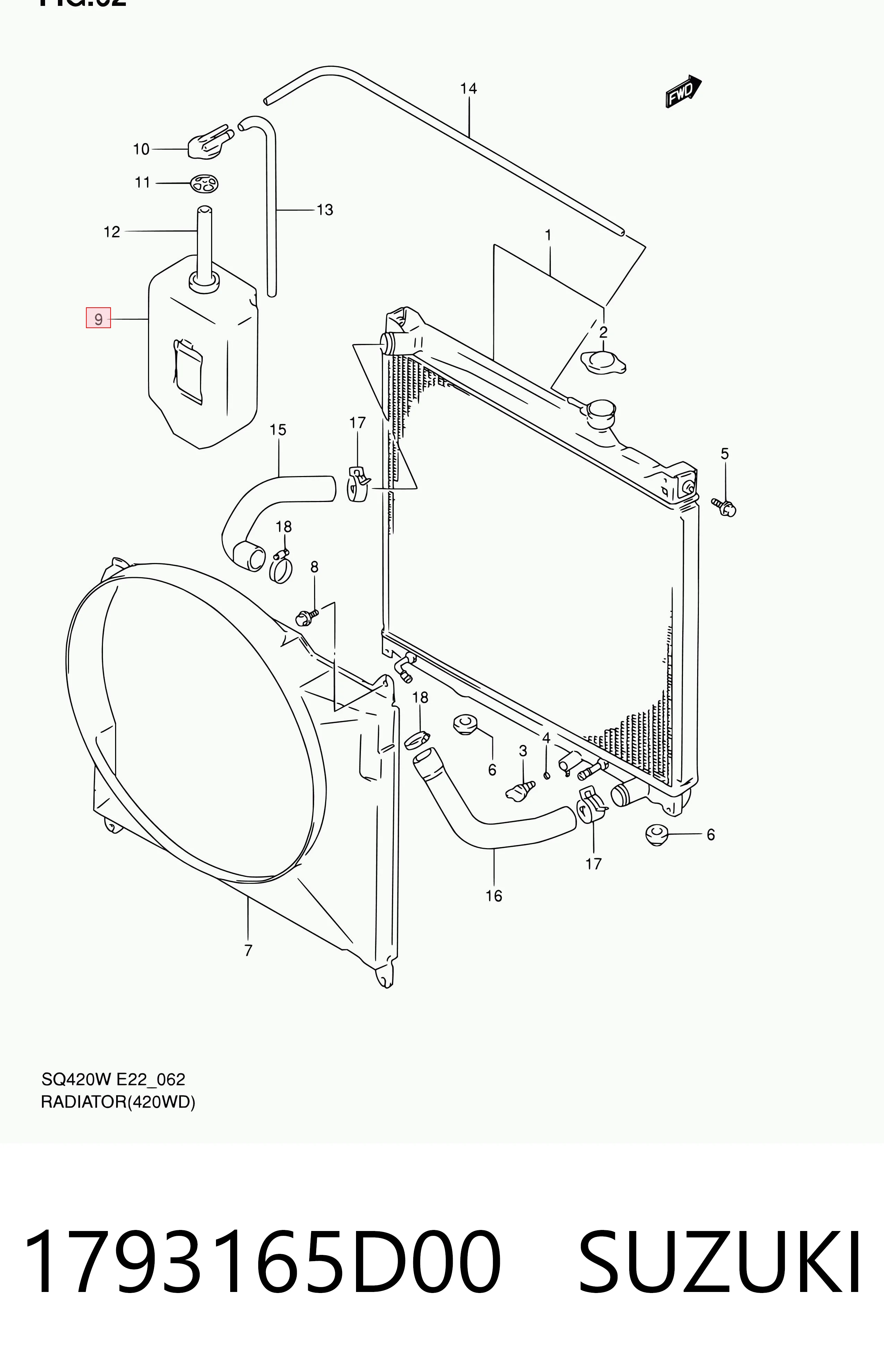 Vaso de expansión para Suzuki Grand Vitara FT, HT