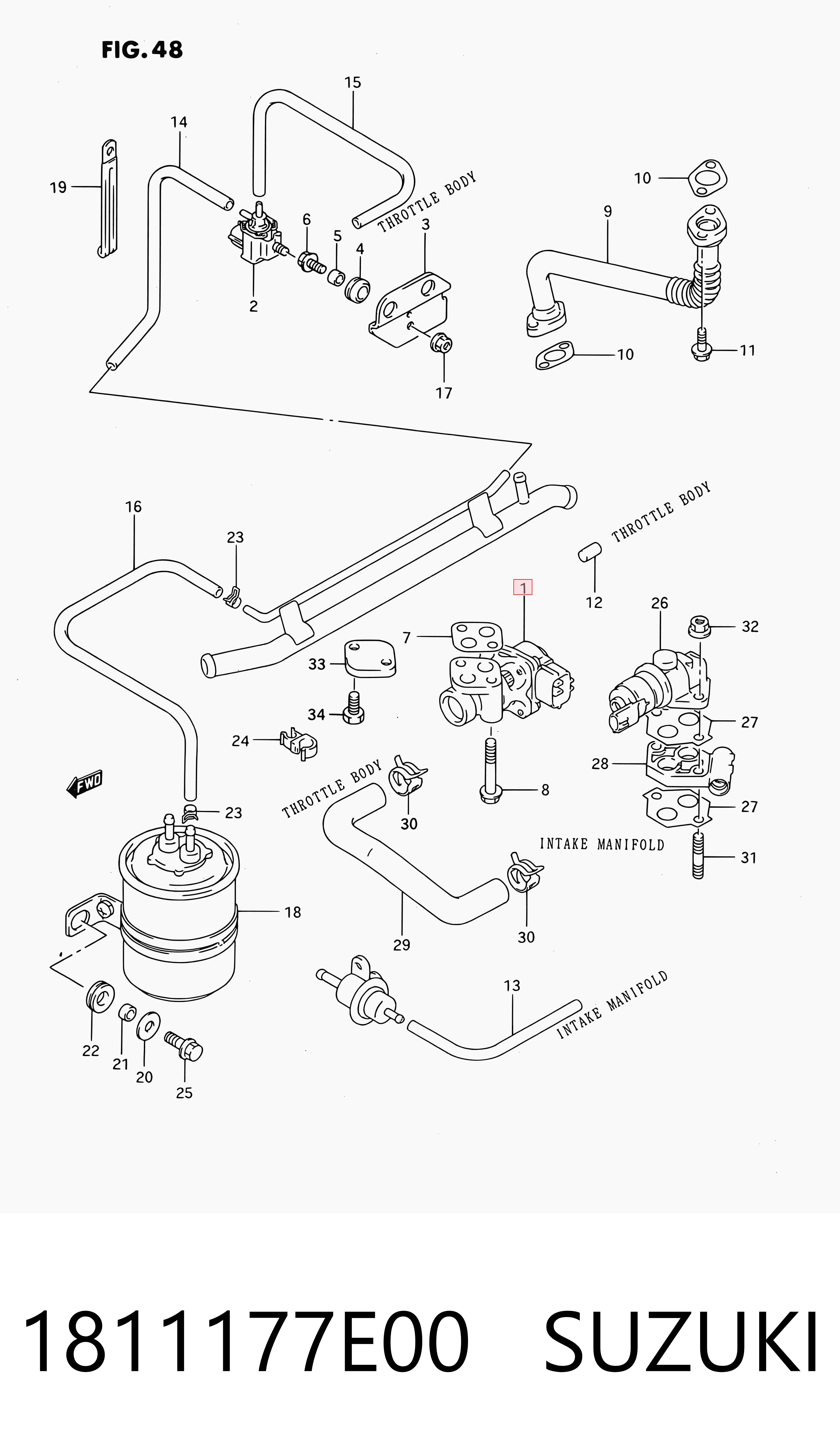 1811177E00 Suzuki Válvula EGR
