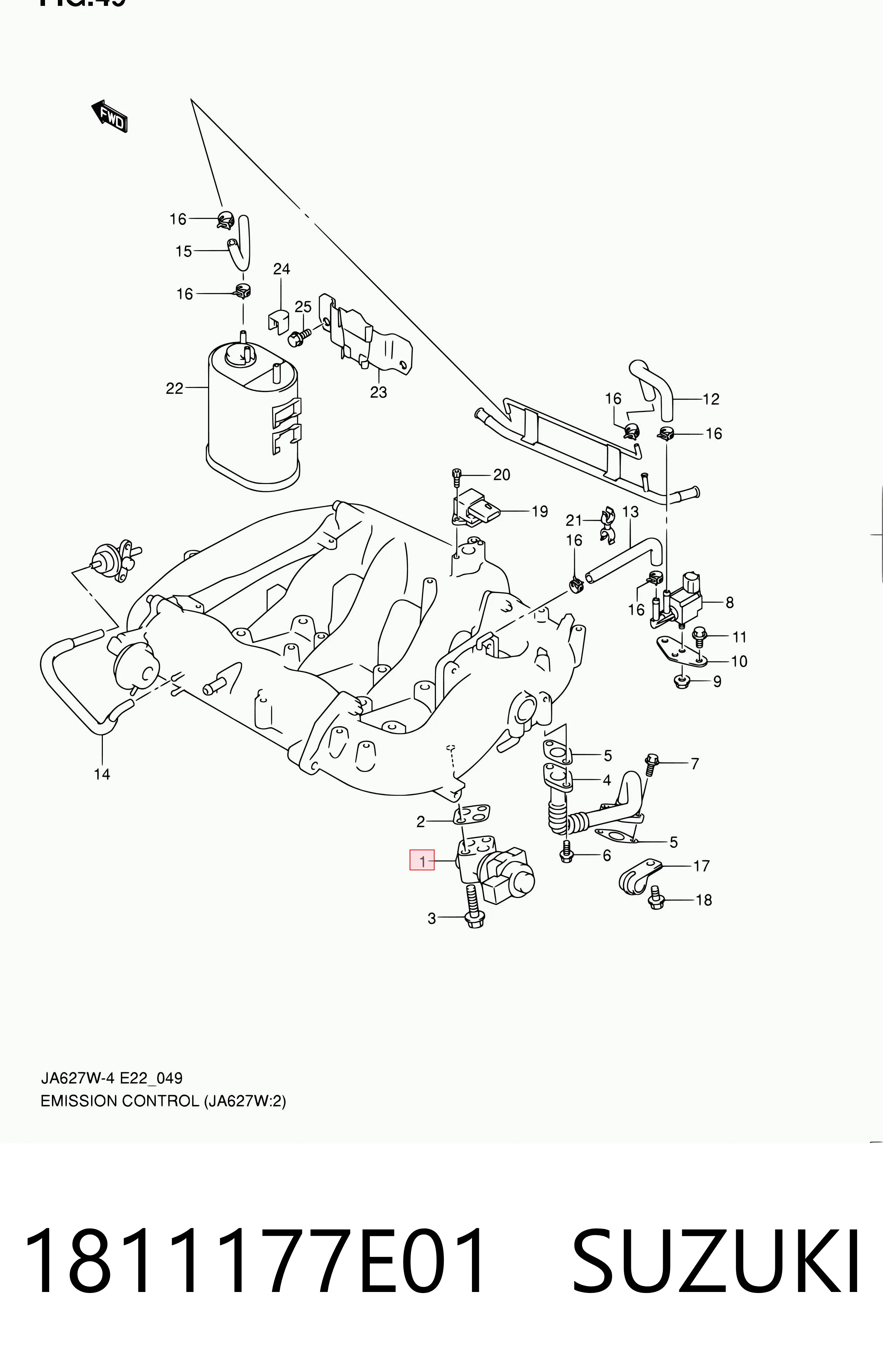 1811177E01 Suzuki Válvula EGR