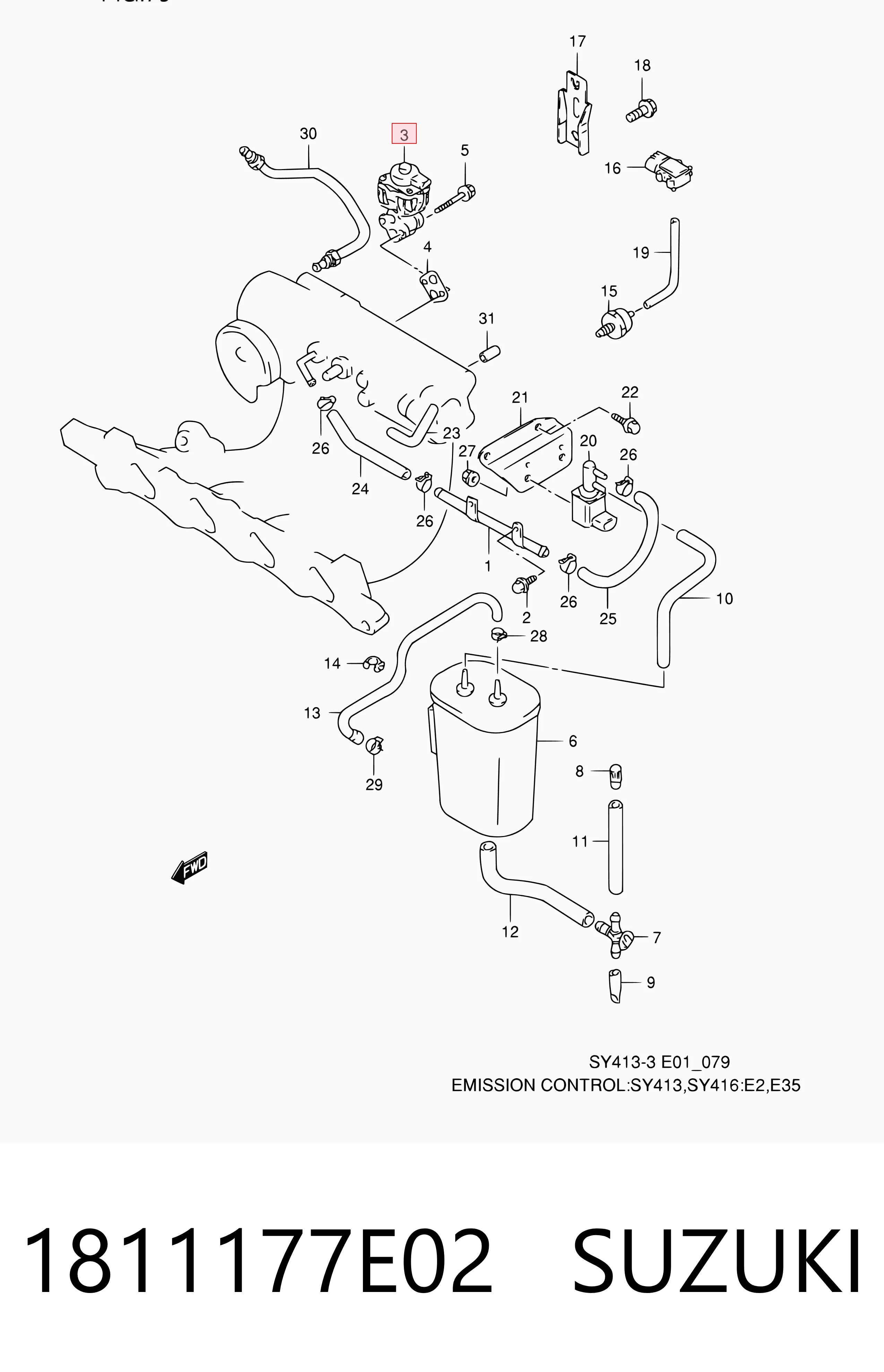 1811177E02 Suzuki Válvula EGR