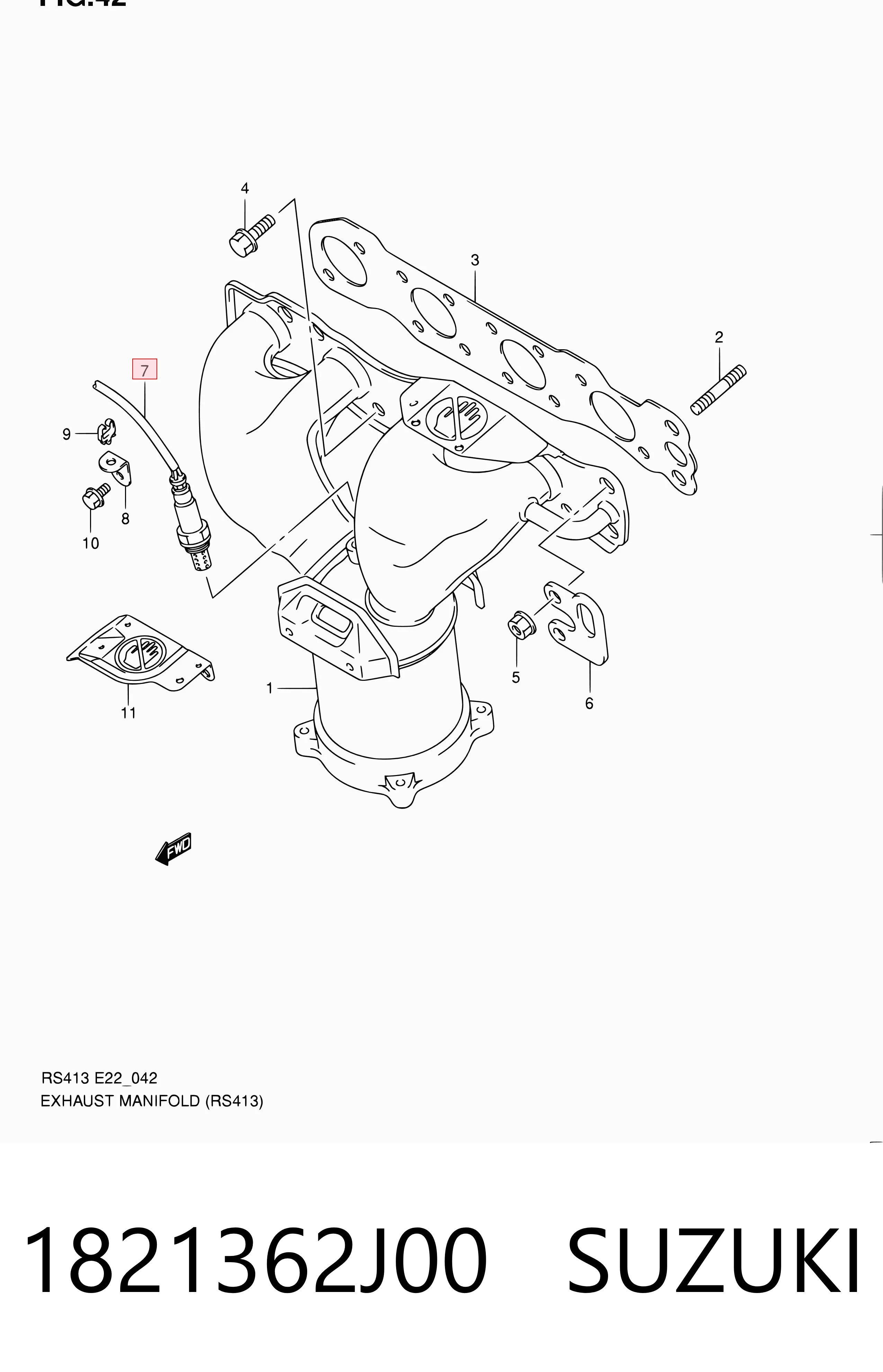 1821362J00 Suzuki Sonda lambda (NOx, O2)
