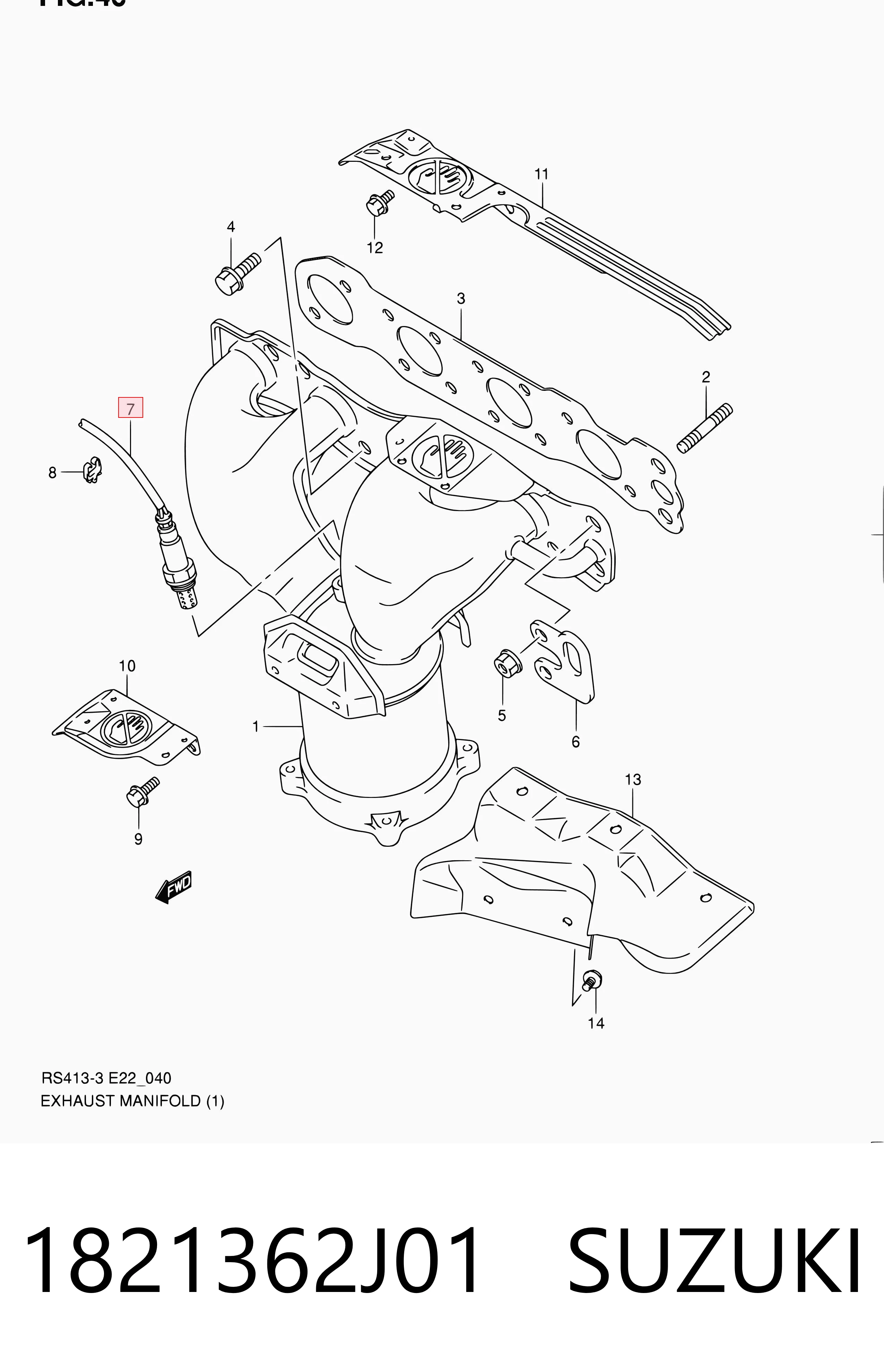 1821362J01 Suzuki Sonda lambda (NOx, O2)