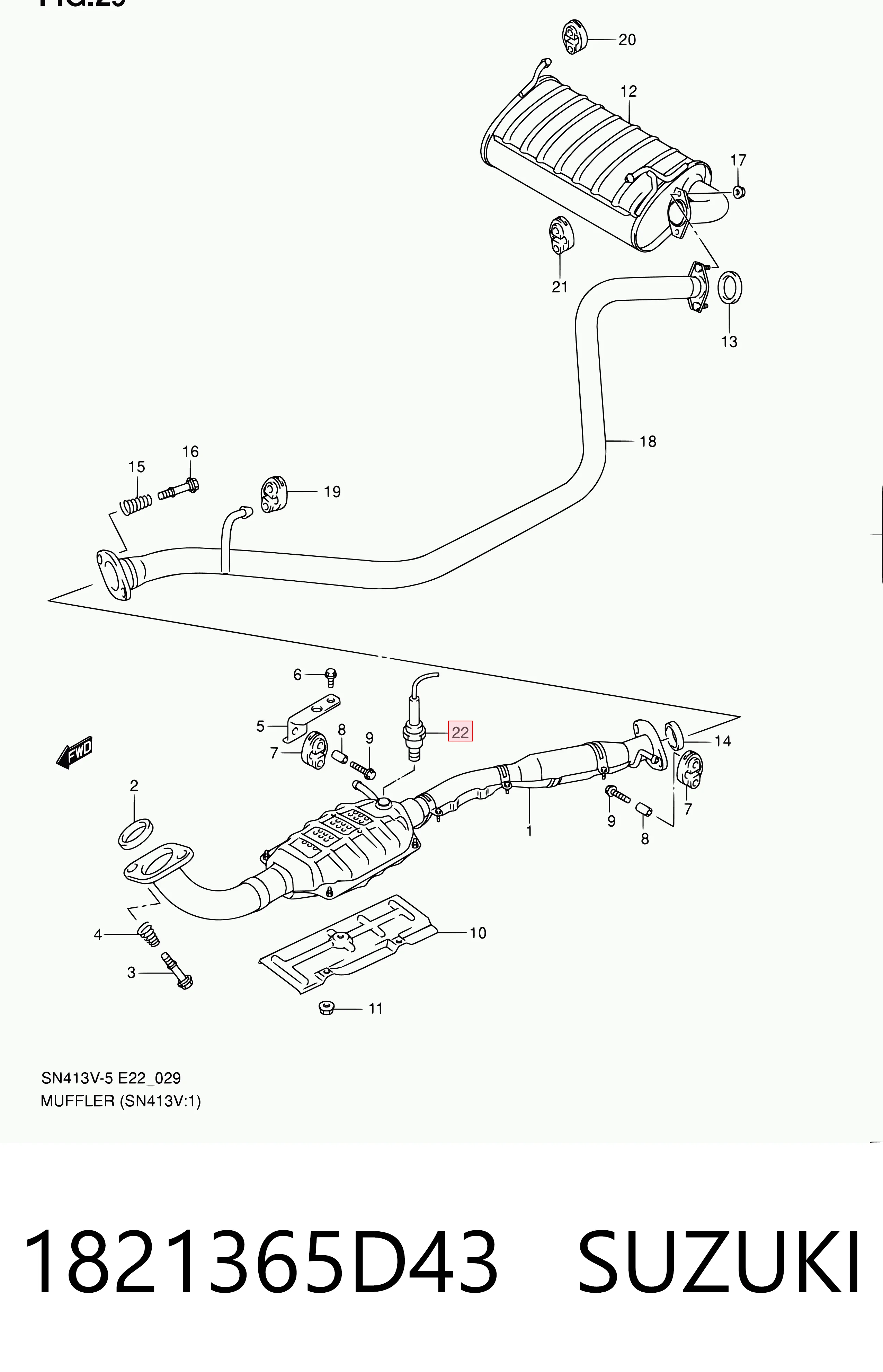 1821365D43 Suzuki Sonda lambda (NOx, O2)