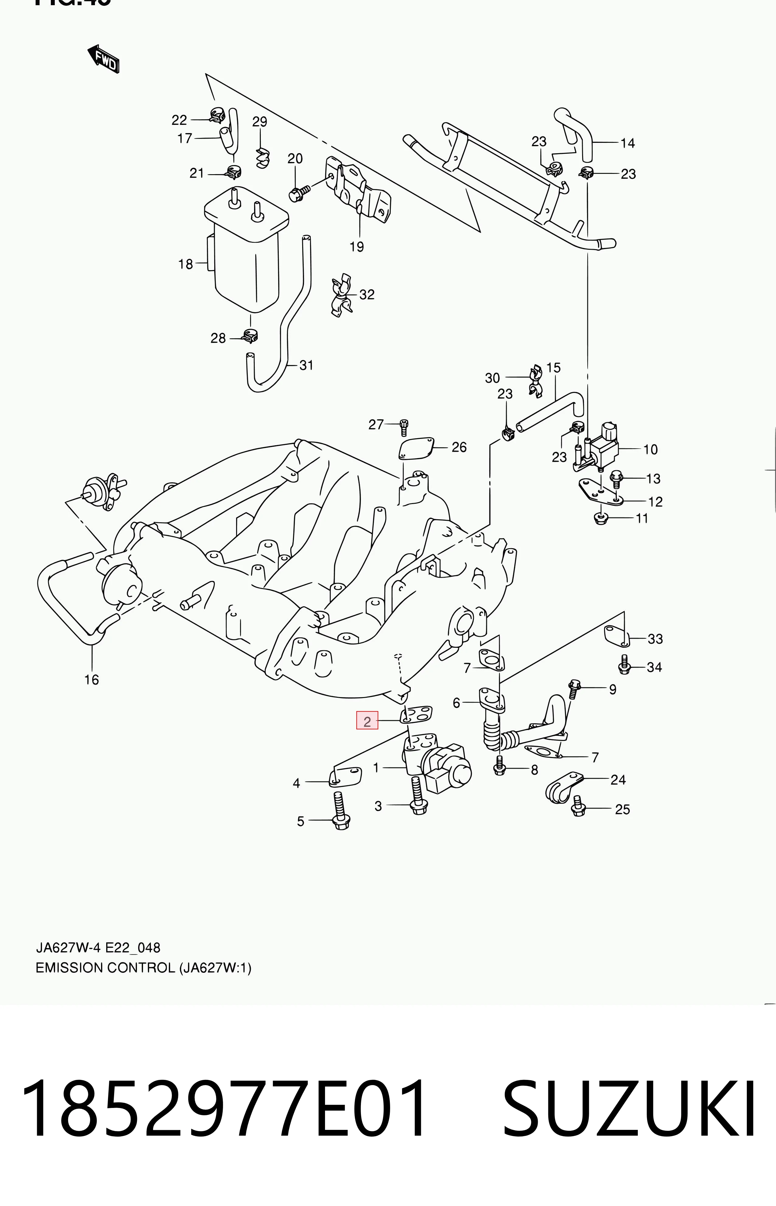 Junta de válvula EGR 1852977E01 SUZUKI
