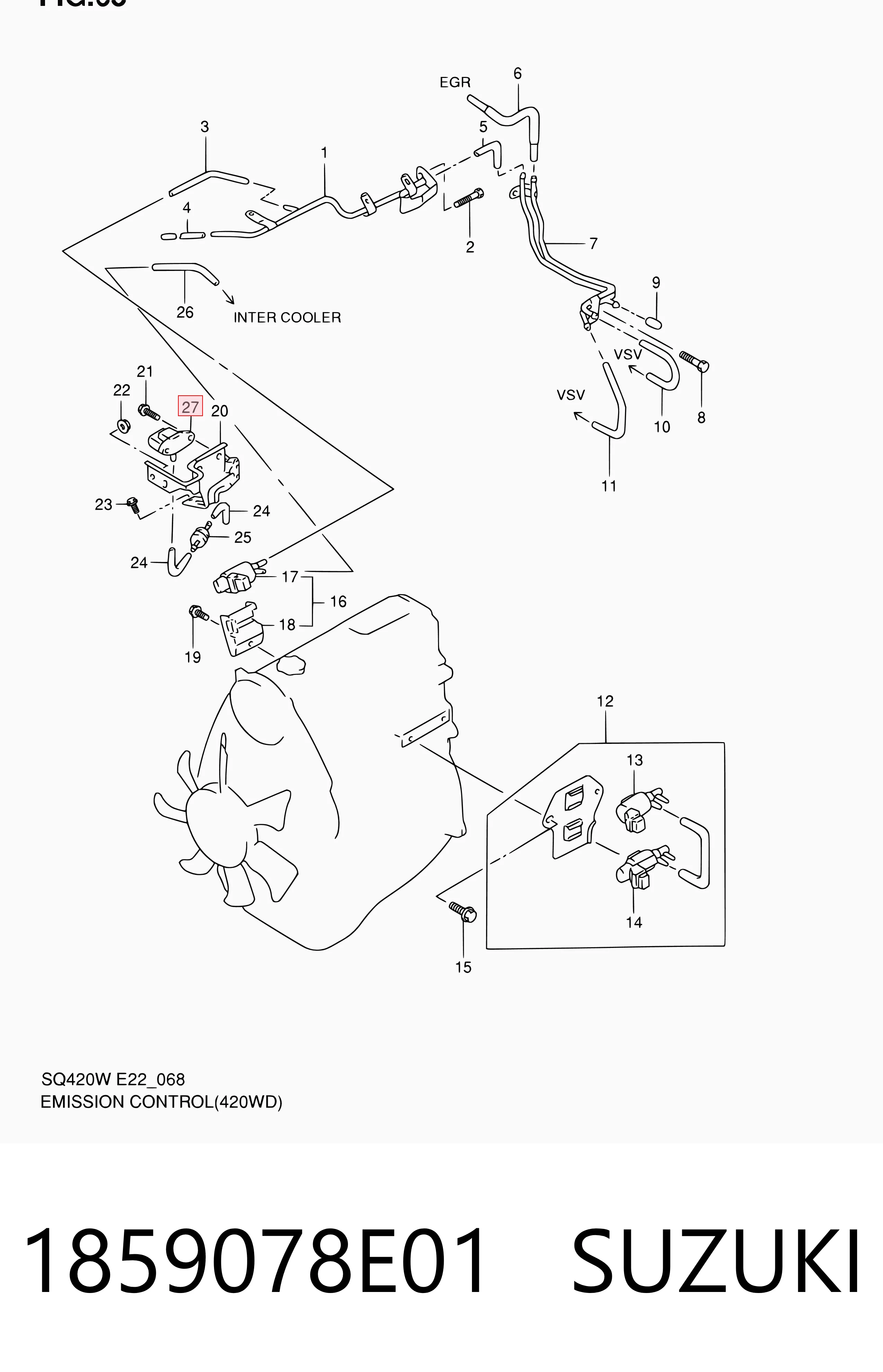 Sensor de presión de sobrealimentación 1859078E01 SUZUKI