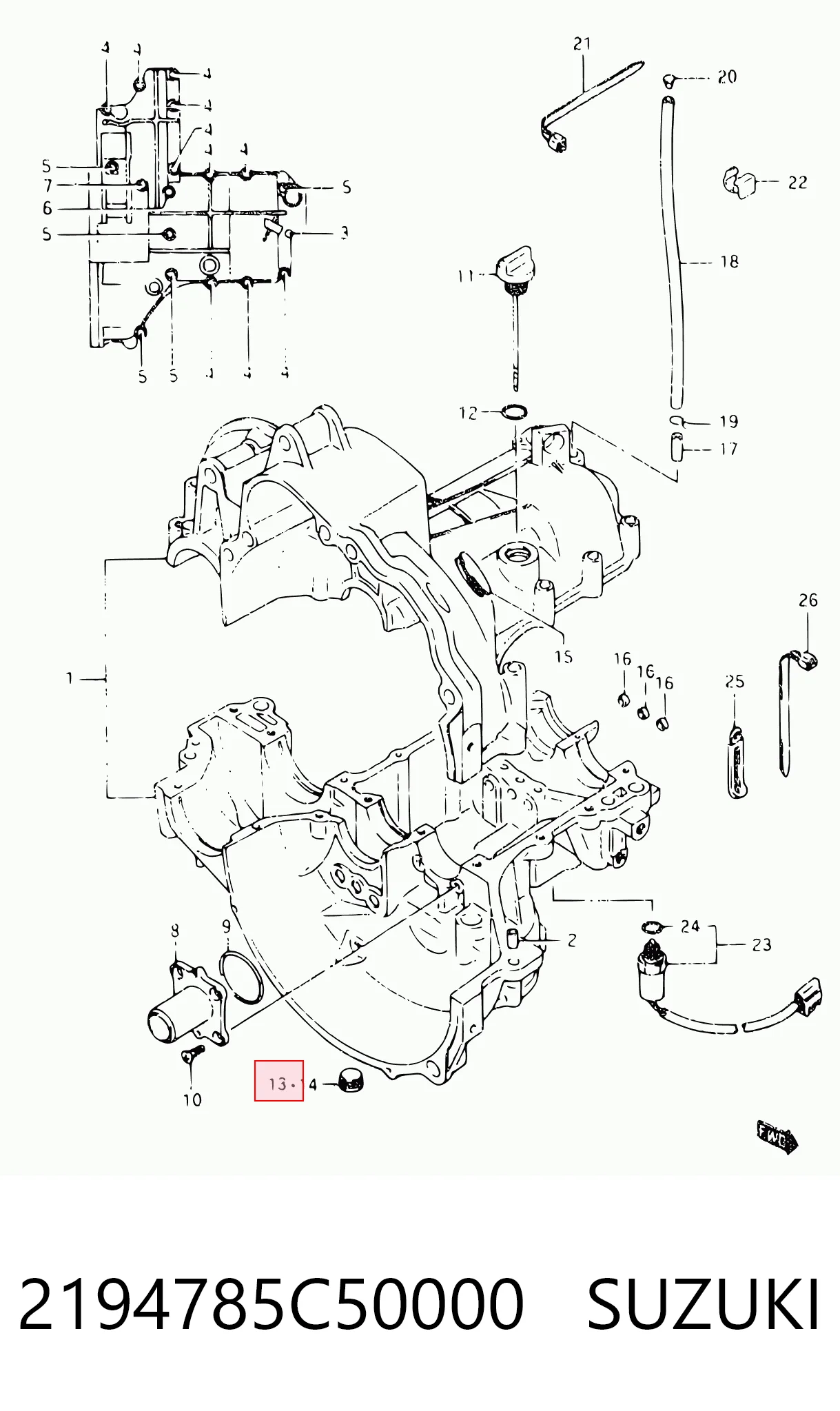 Tapón del cárter de aceite 2194785C50000 SUZUKI