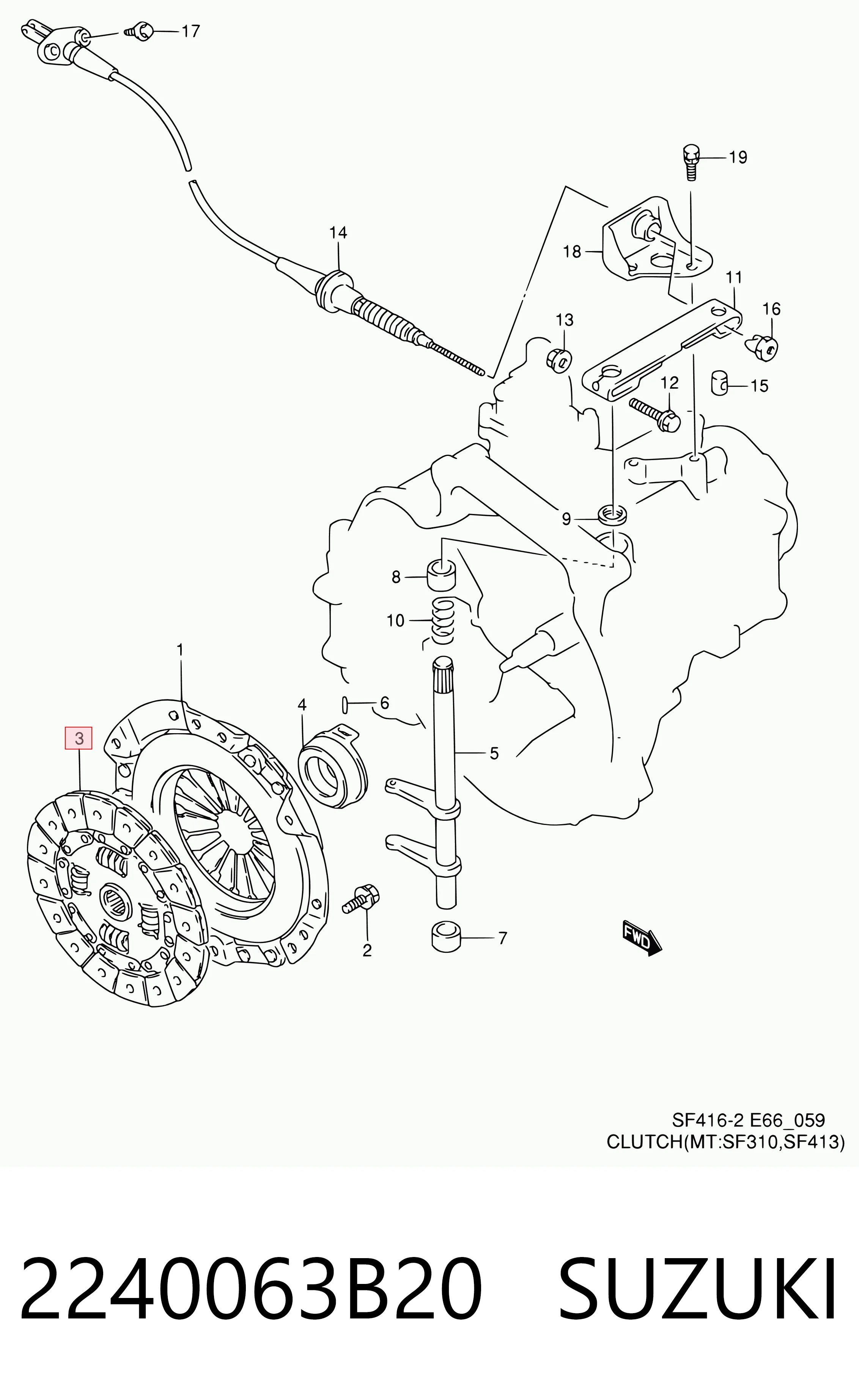 Embrague de disco Suzuki Ignis II (FH)