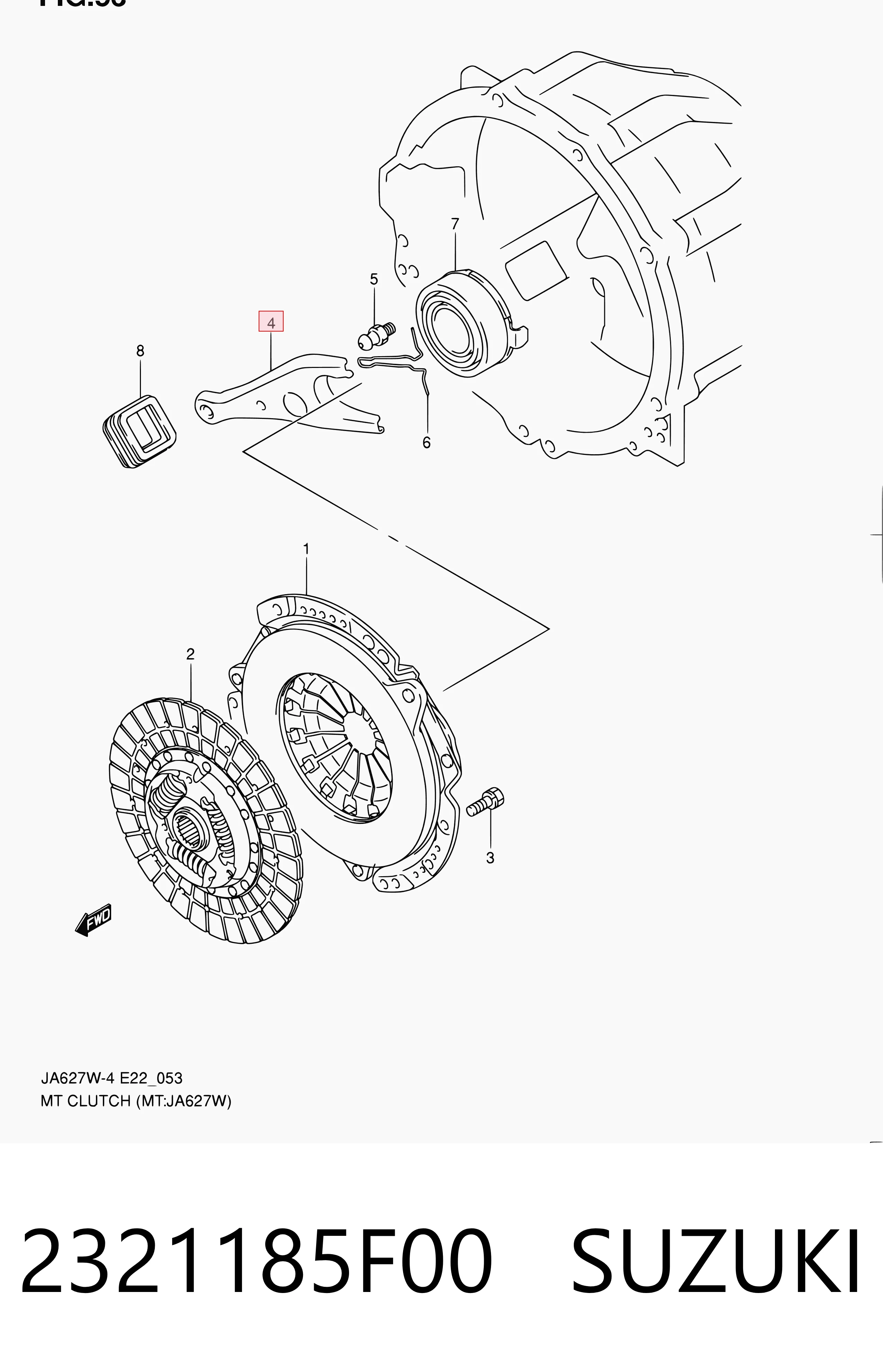 Horquilla de embrague 2321185F00 SUZUKI
