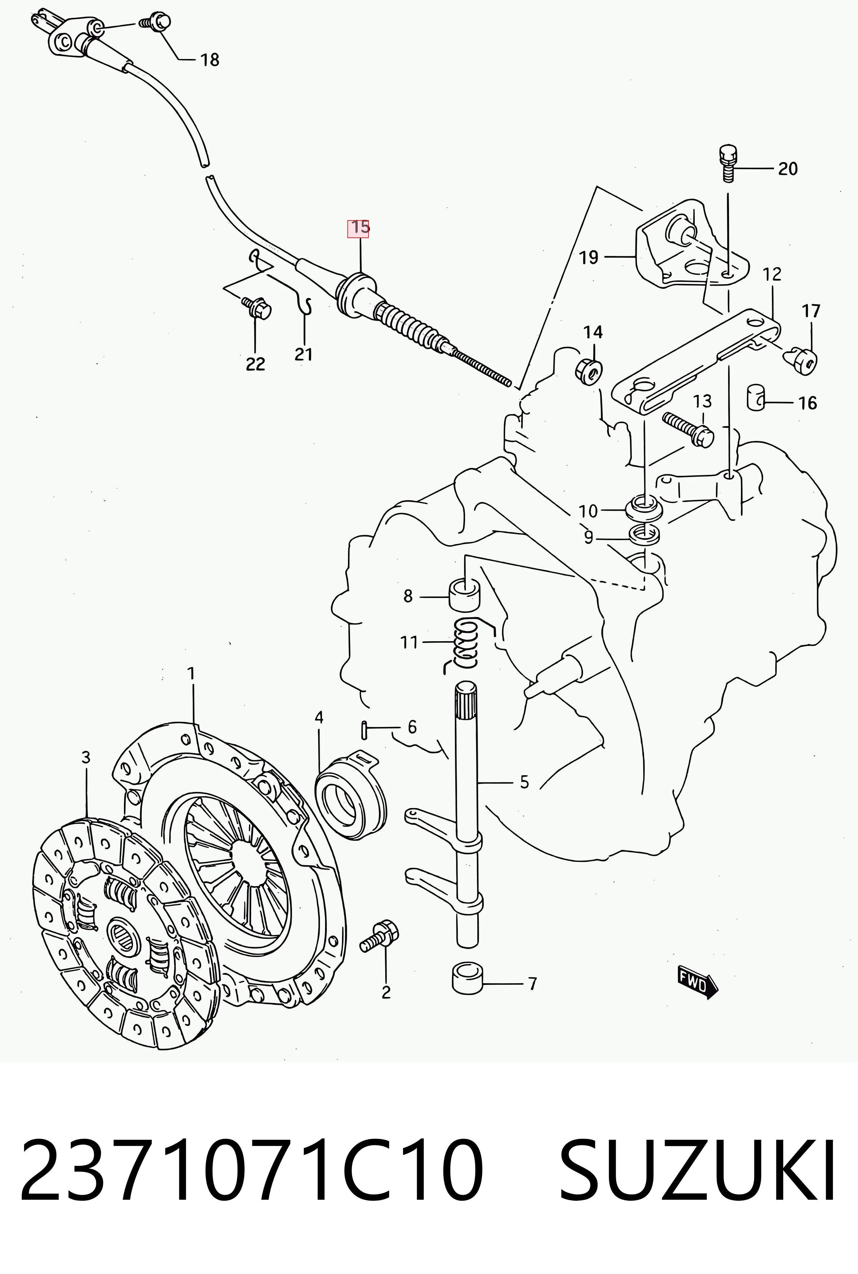 Cable de embrague para Suzuki Swift AH, AJ