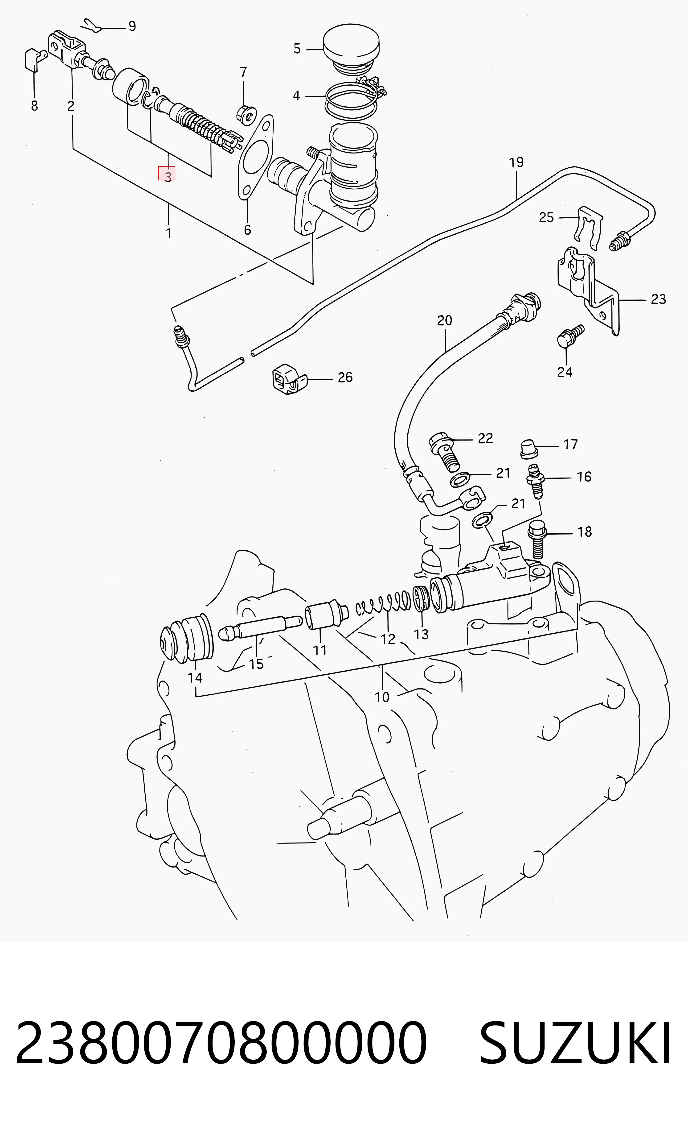 Juego de reparación cilindro maestro de embrague para Suzuki Swift II AH, AJ