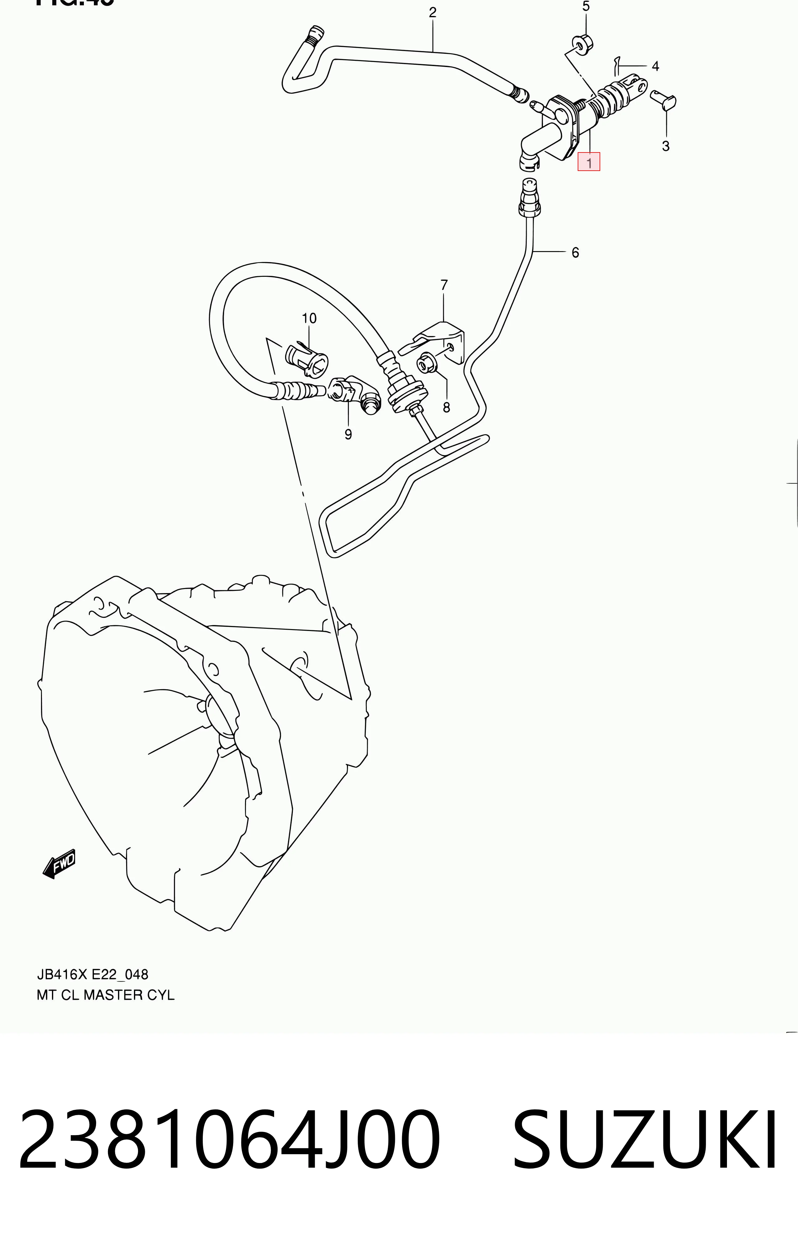 2381064J00 Suzuki Cilindro maestro de clutch