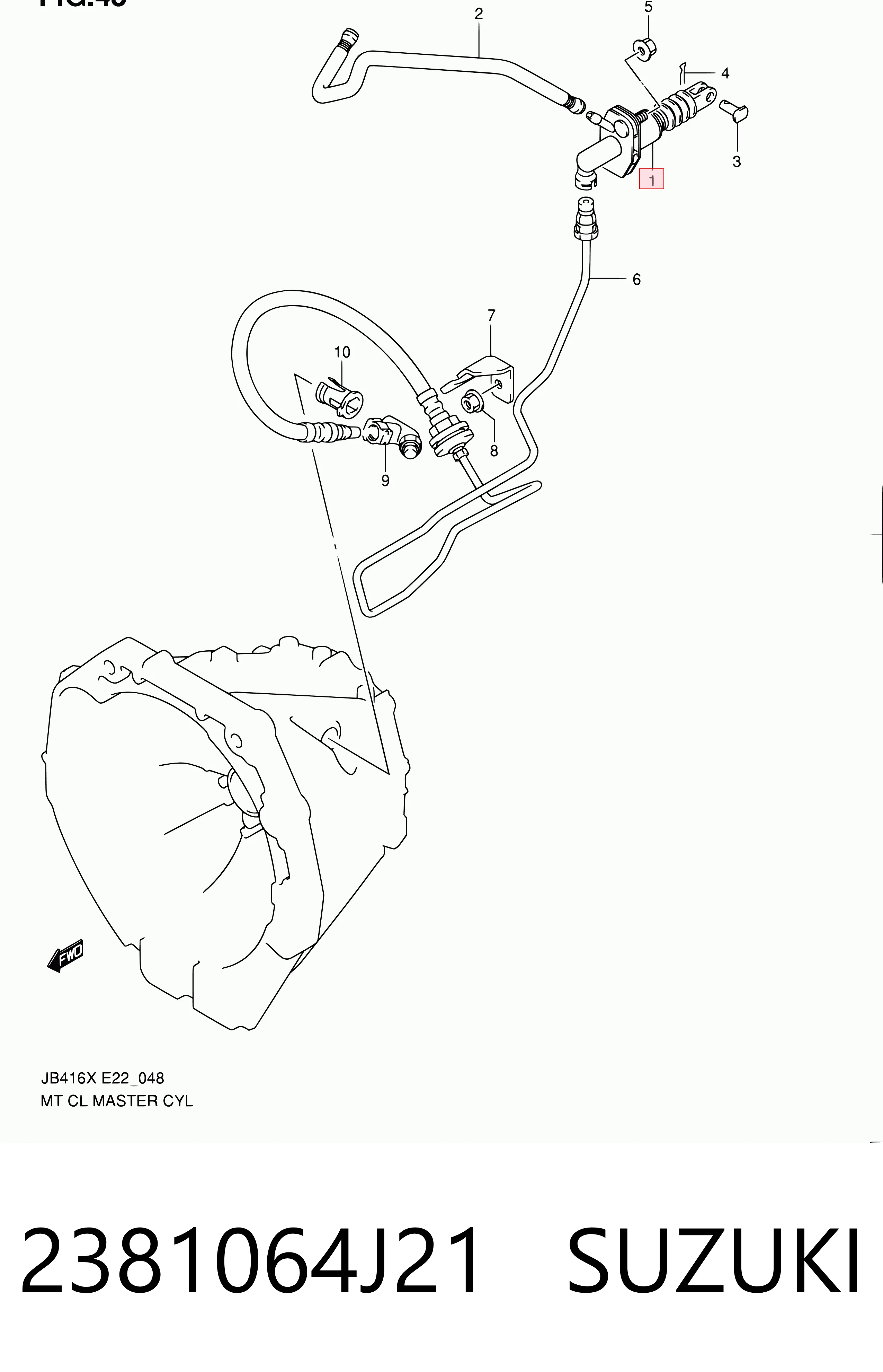 2381064J21 Suzuki Cilindro maestro de clutch