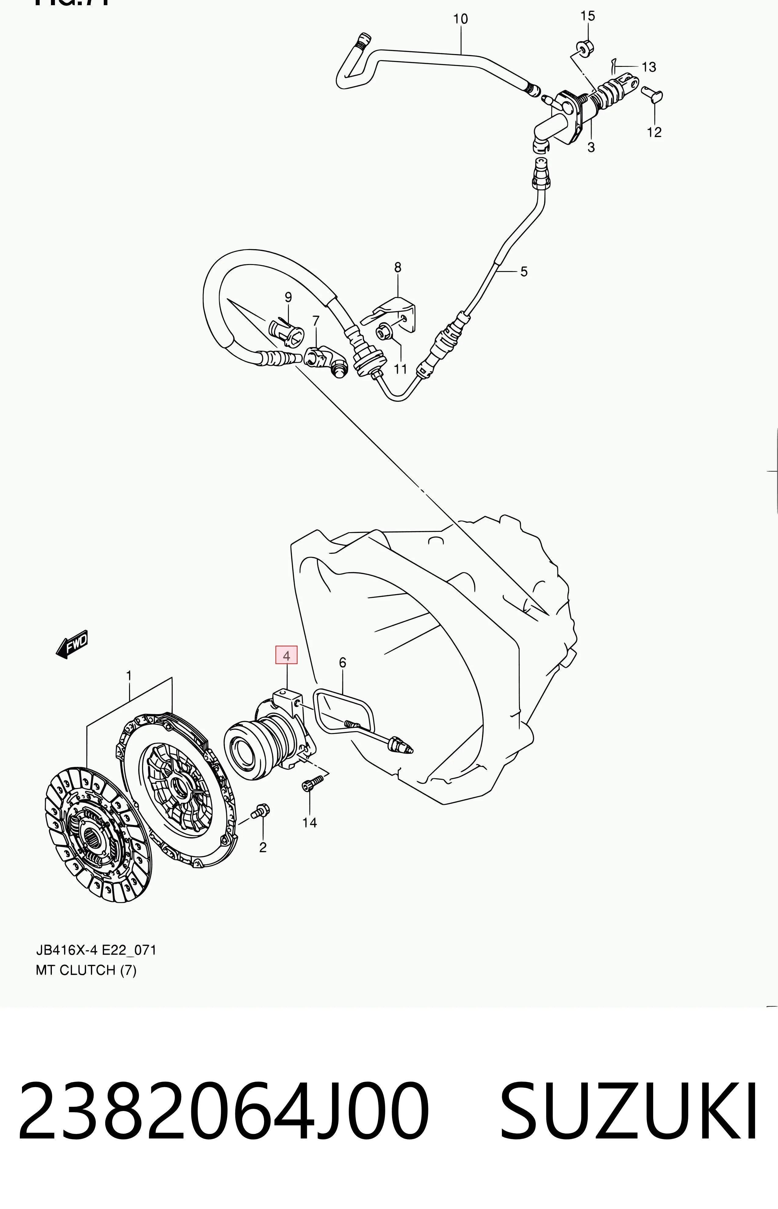 2382064J00 Suzuki Desembrague central, embrague (cojinete de desembrague)