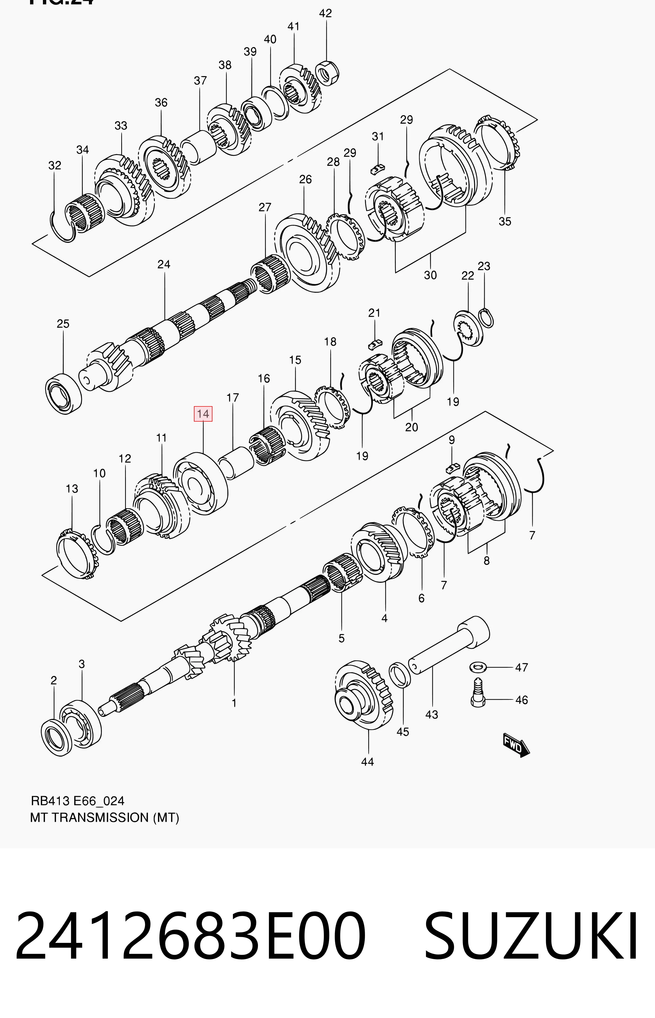 Rodamiento caja de cambios para Suzuki Swift MZ, EZ