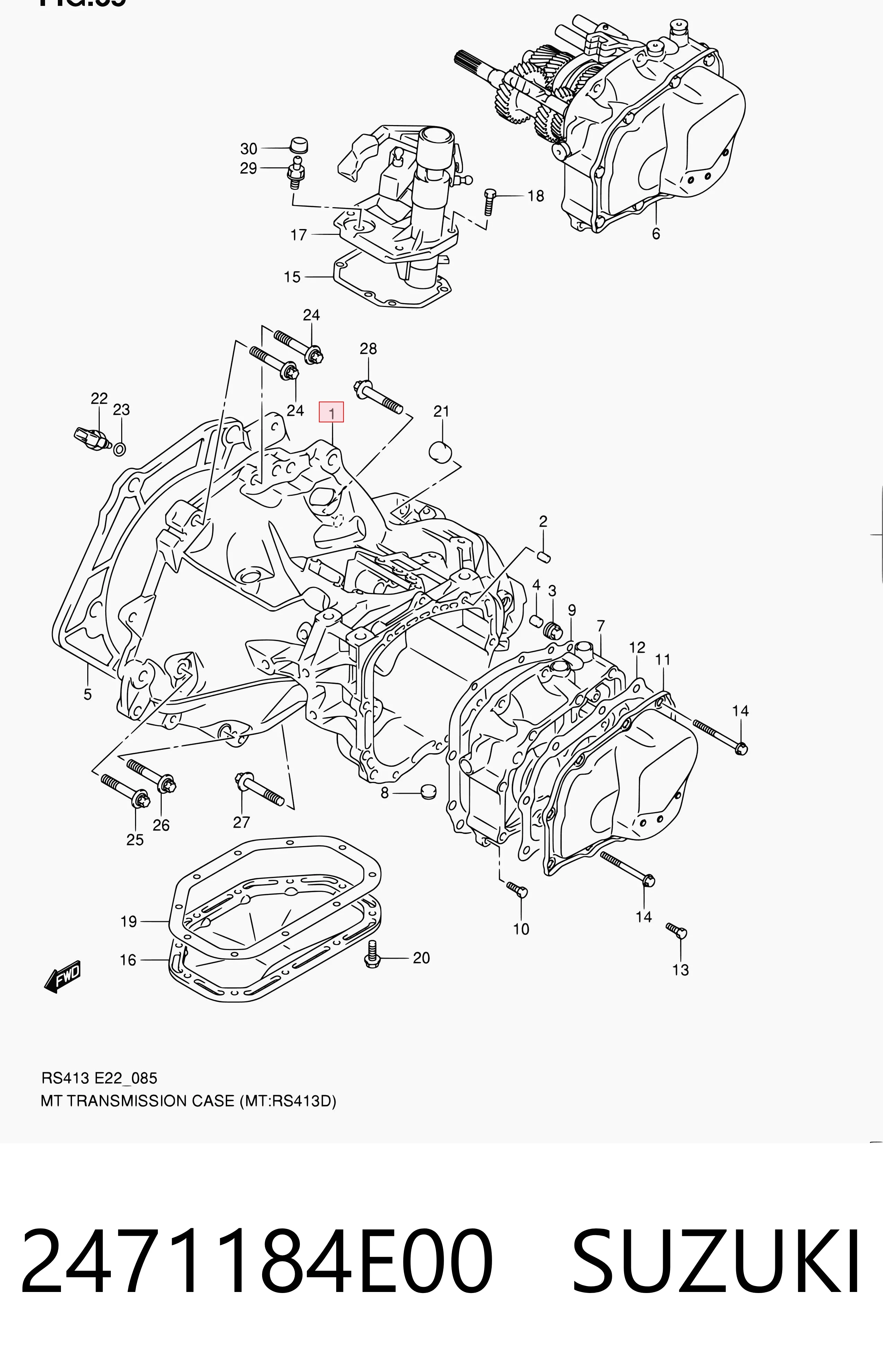 Caja de cambios manual completa 2471184E00 SUZUKI