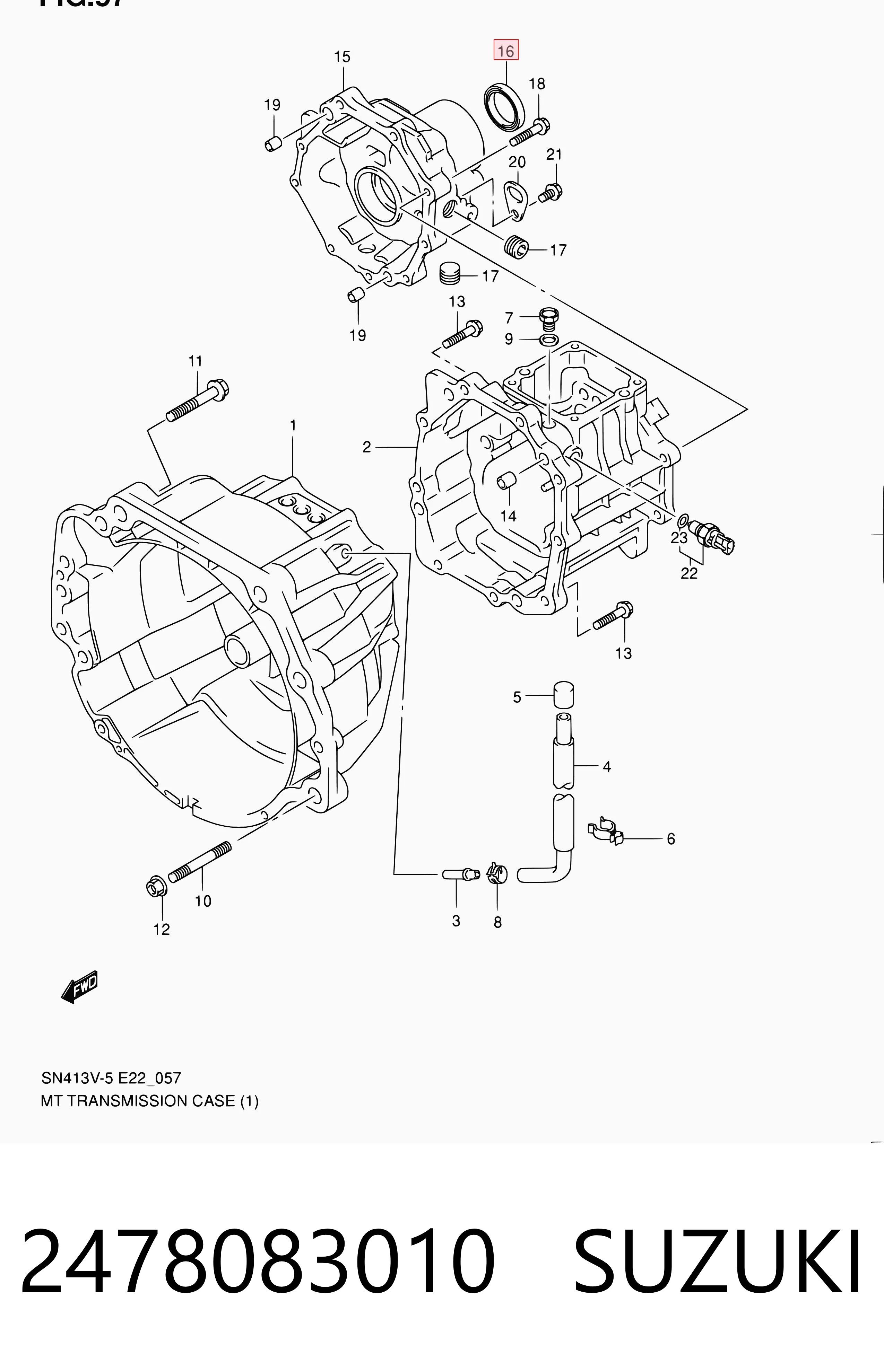 2478083010 Suzuki Retén del eje secundario de la transmisión