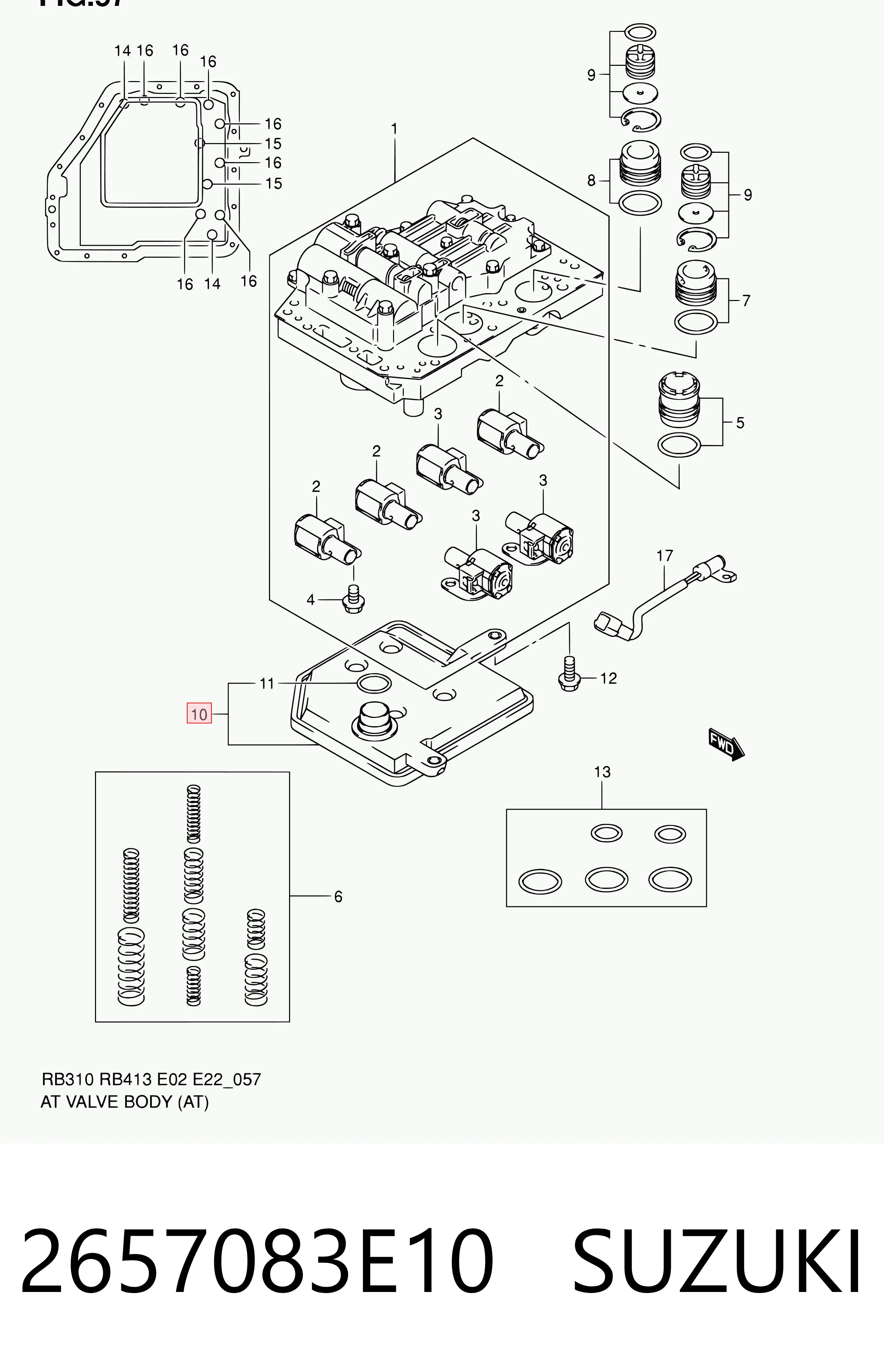 2657083E10 Suzuki Filtro hidráulico transmisión automática