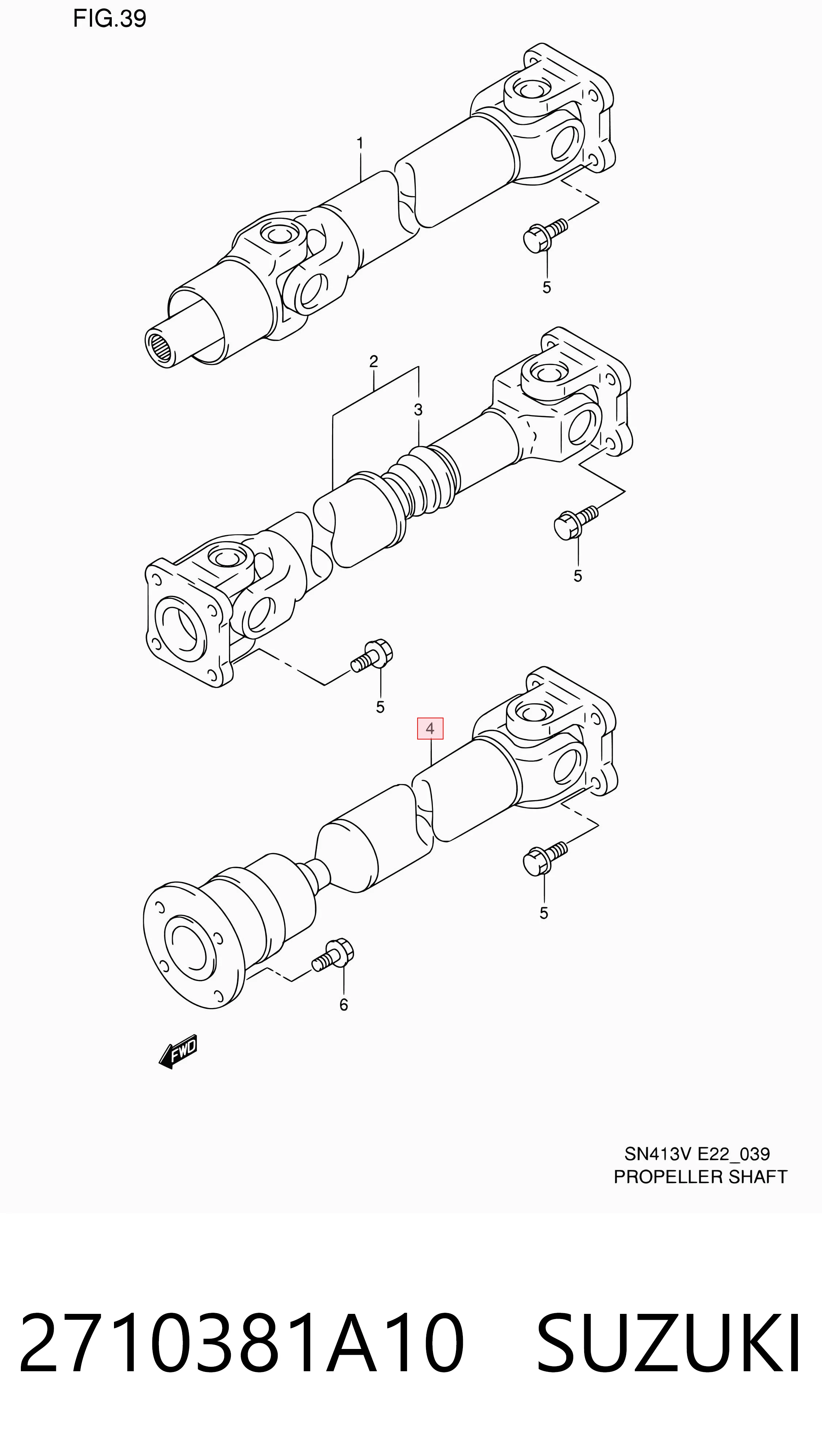 2710381A10 Suzuki Transmisión cardán, eje delantero