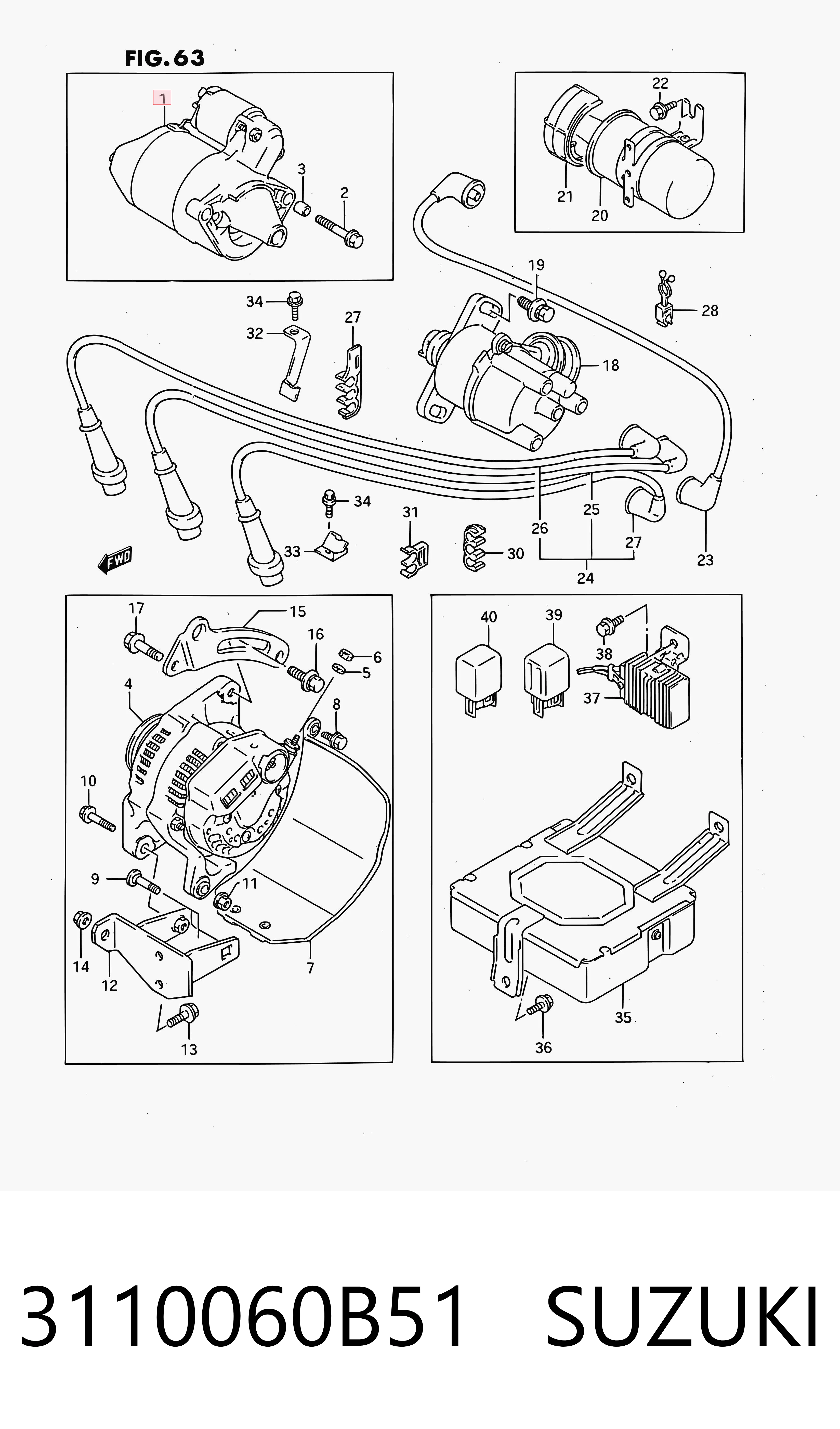 3110060B51 Suzuki Arranque motores