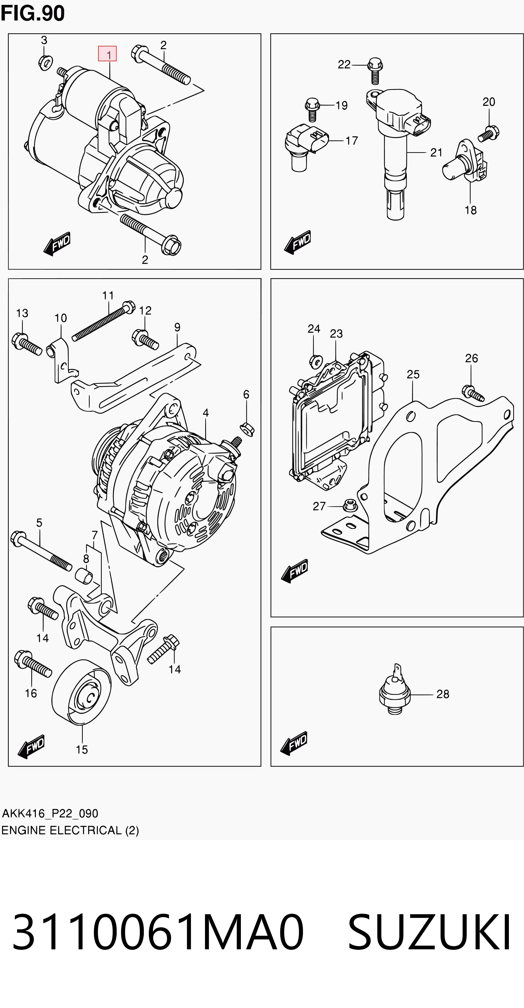 3110061MA0 Suzuki Arranque motores