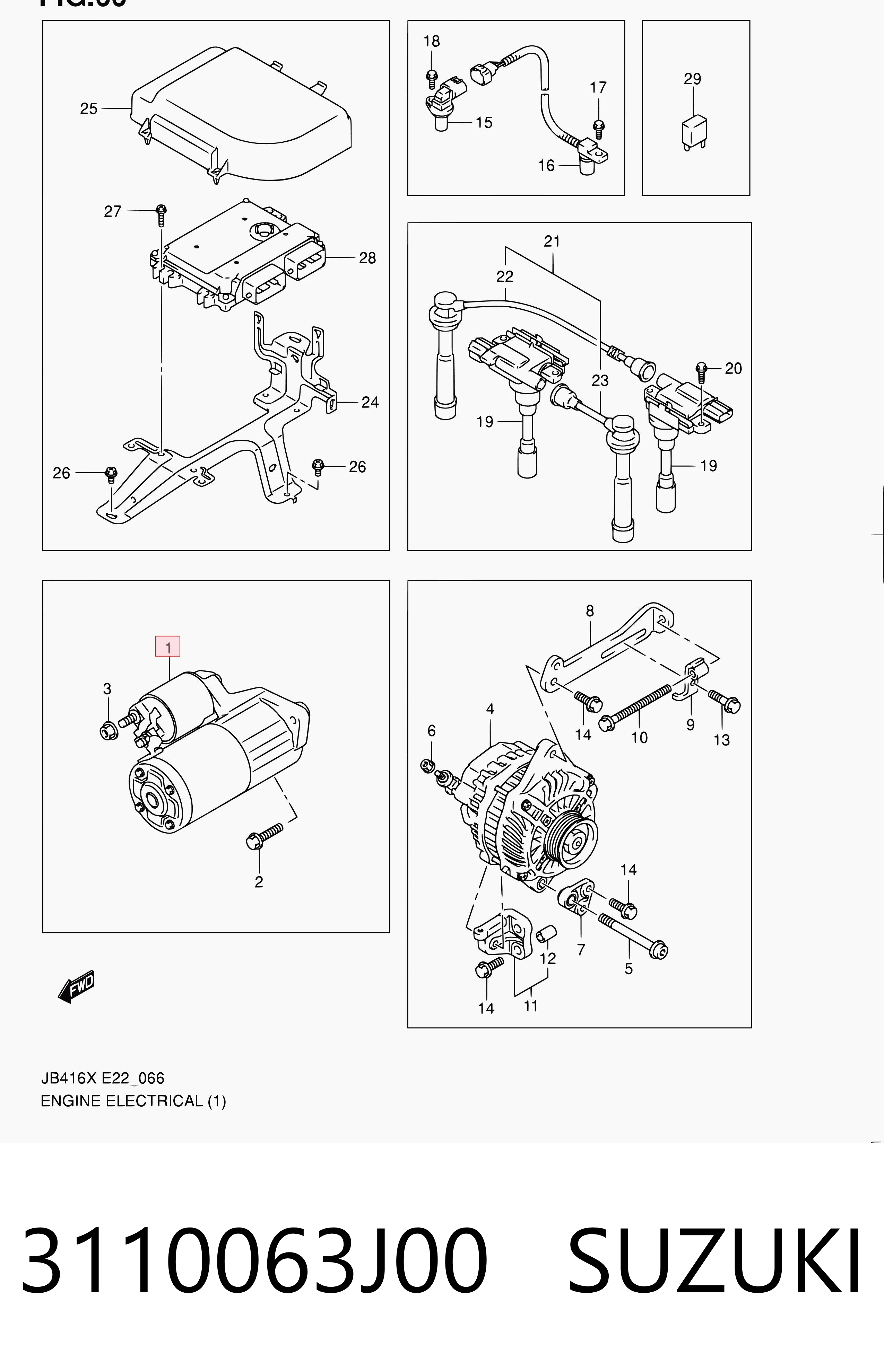 3110063J00 Suzuki Arranque motores