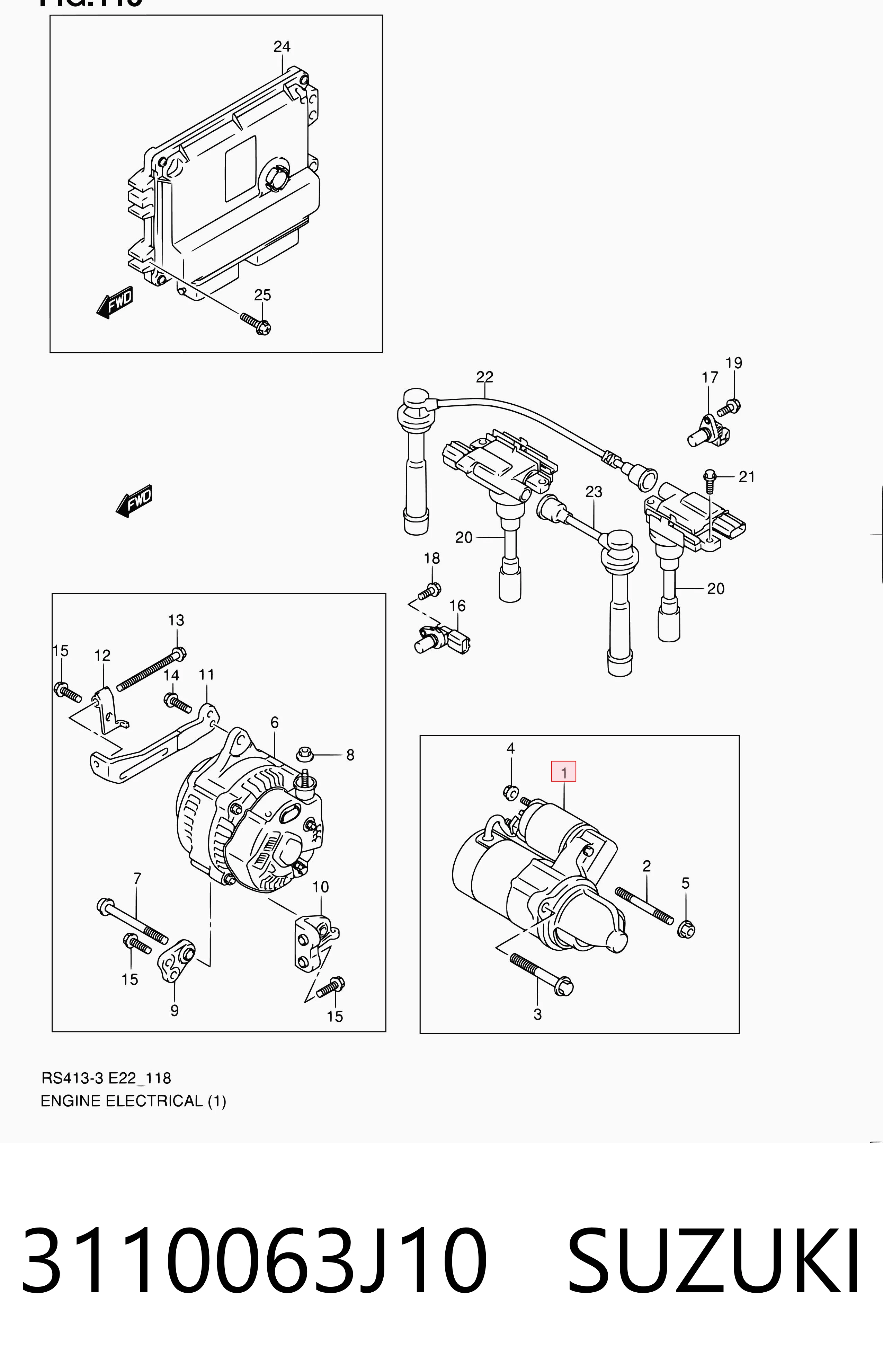 3110063J10 Suzuki Arranque motores