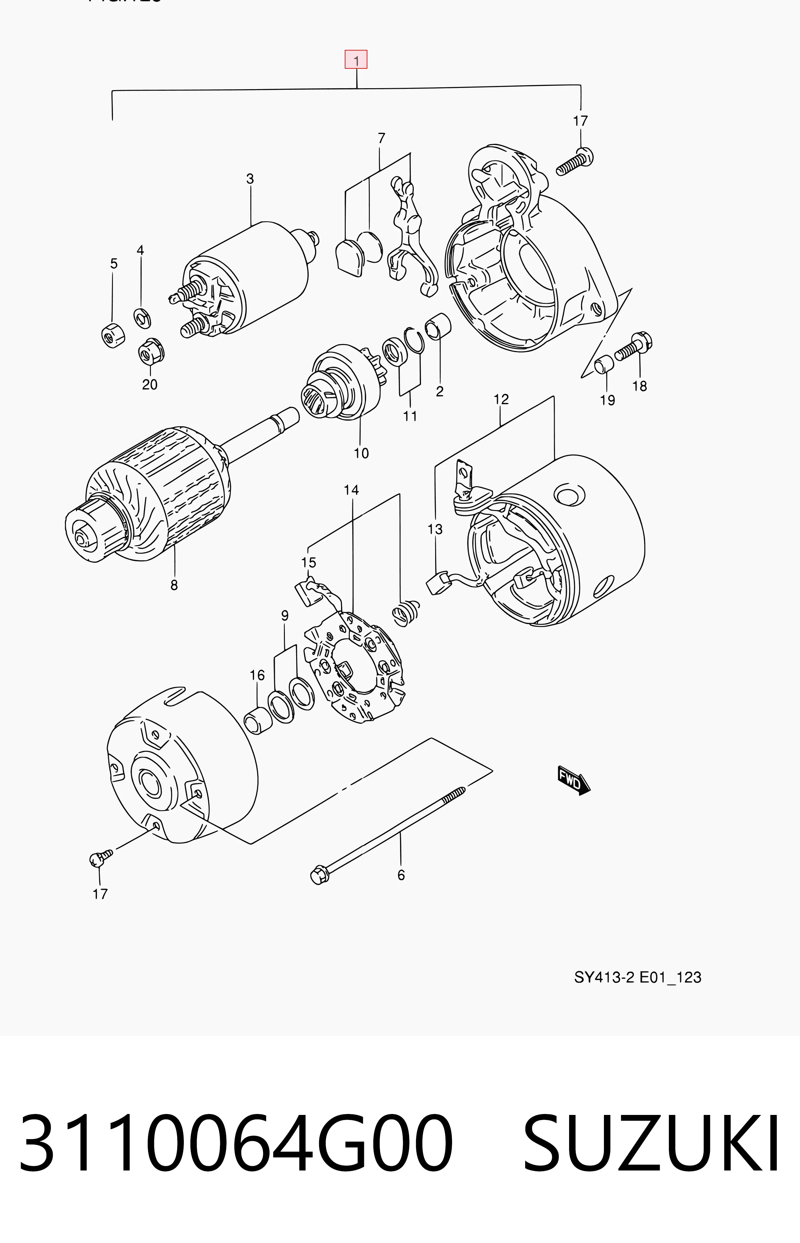 3110064G00 Suzuki Arranque motores