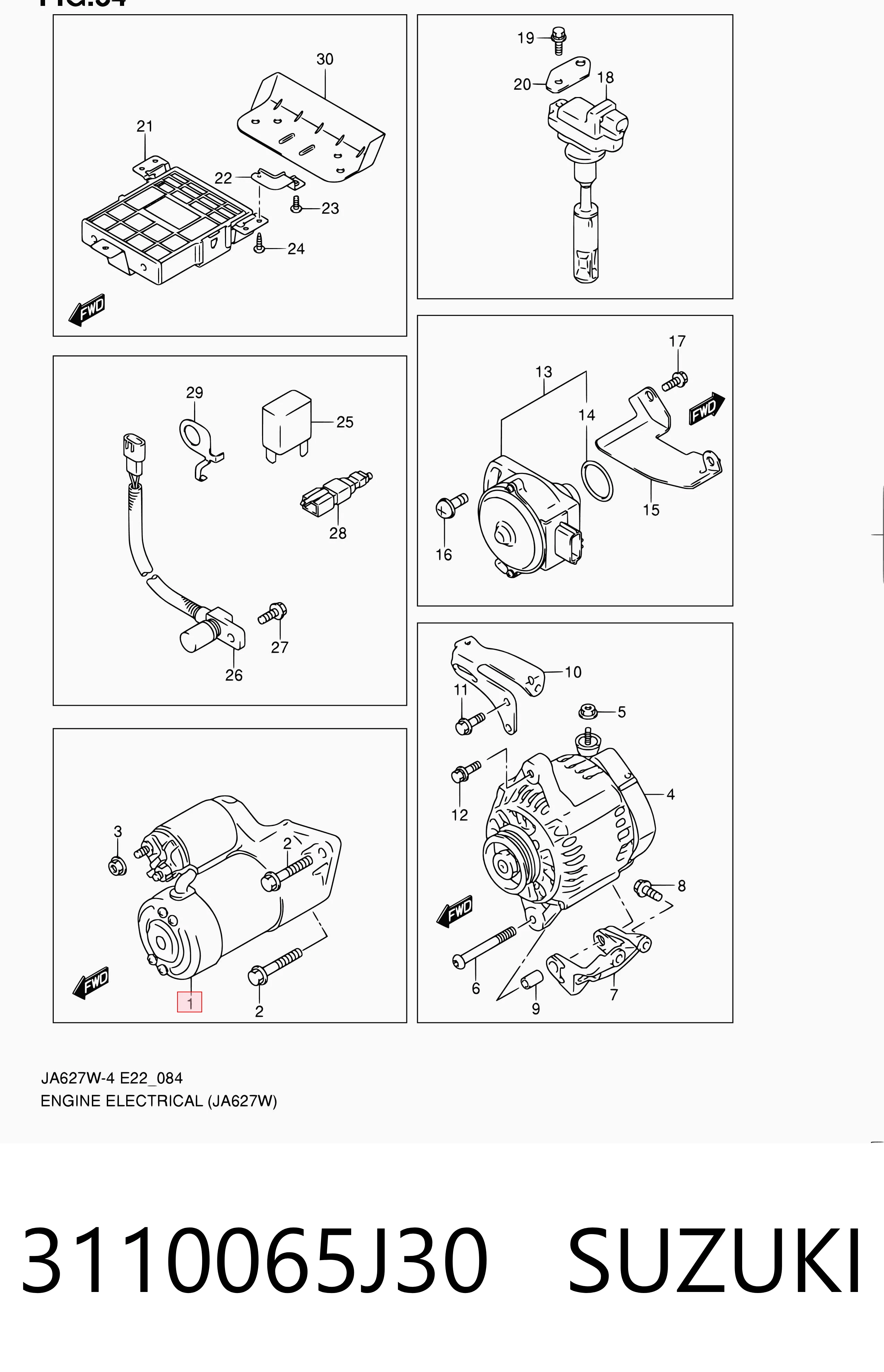 3110065J30 Suzuki Arranque motores