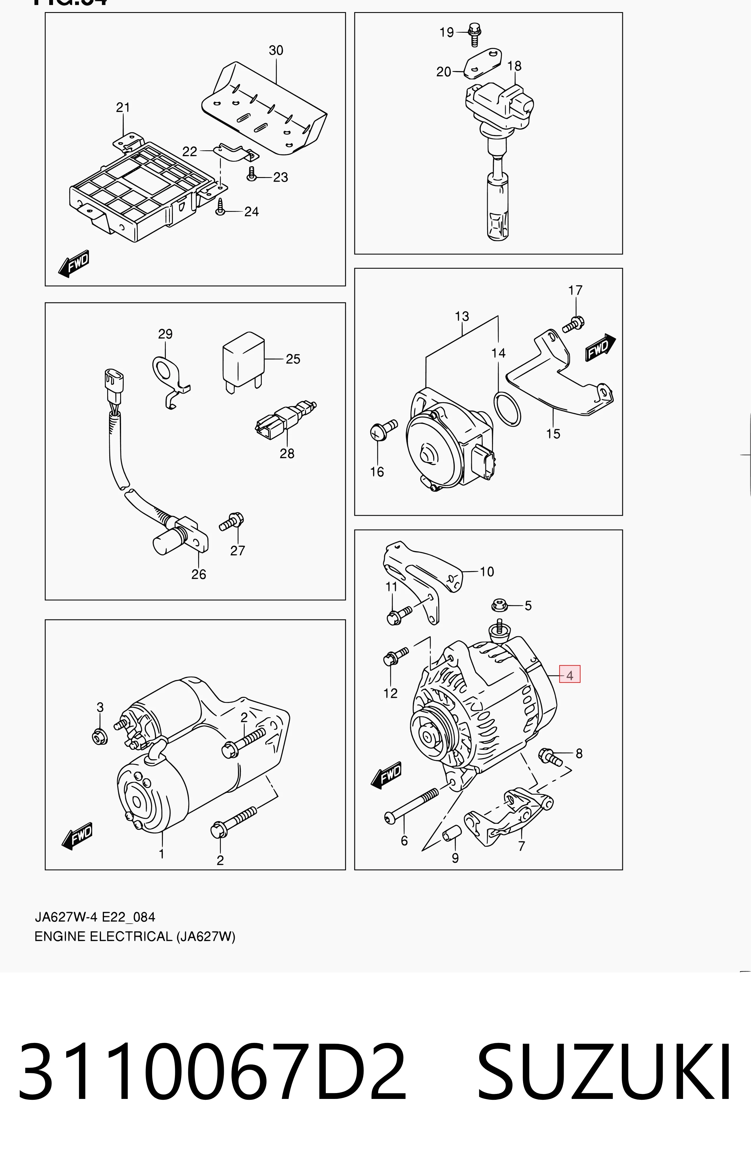 3110067D2 Suzuki Alternador de coche