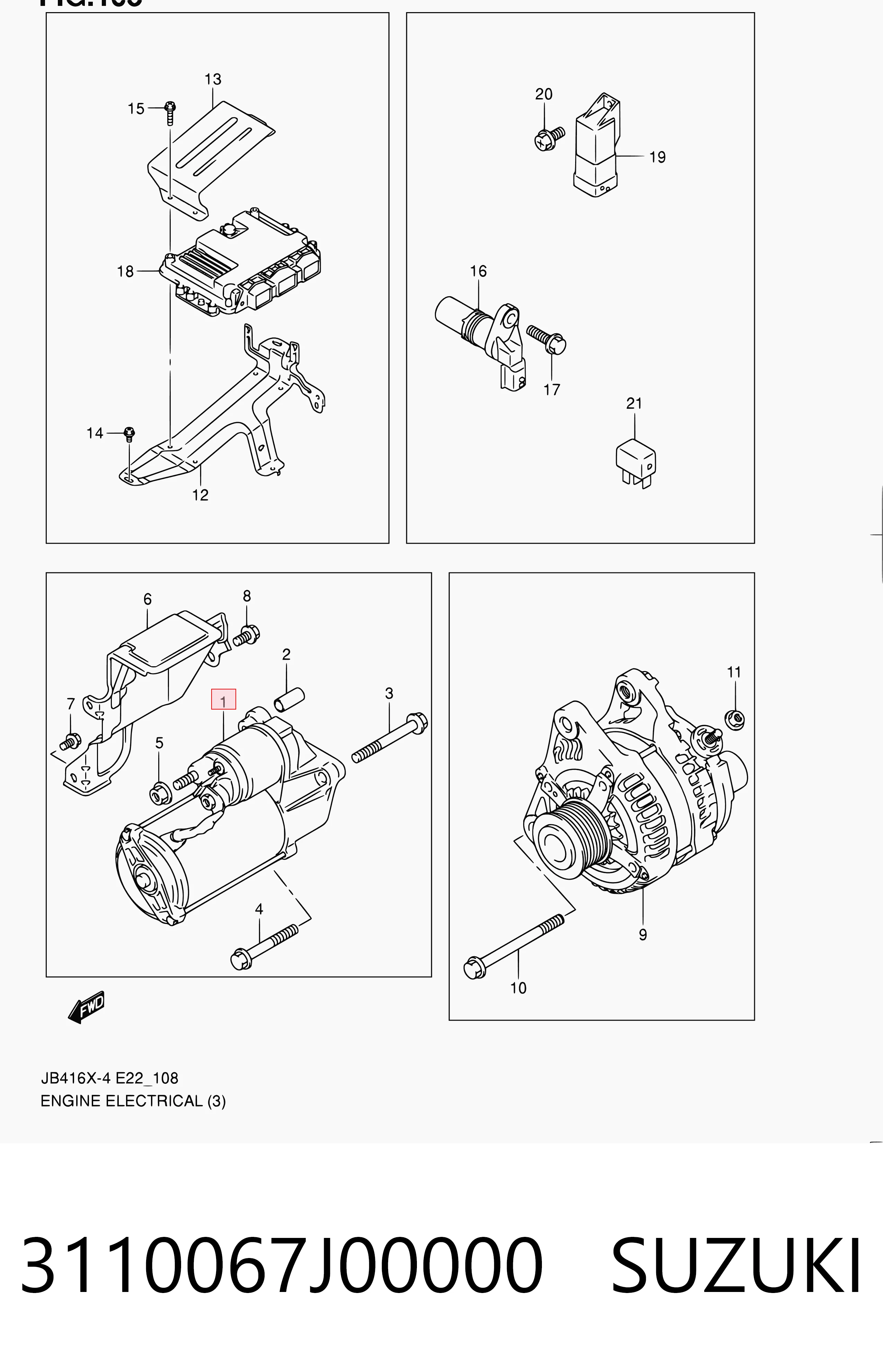 3110067J00000 Suzuki Arranque motores