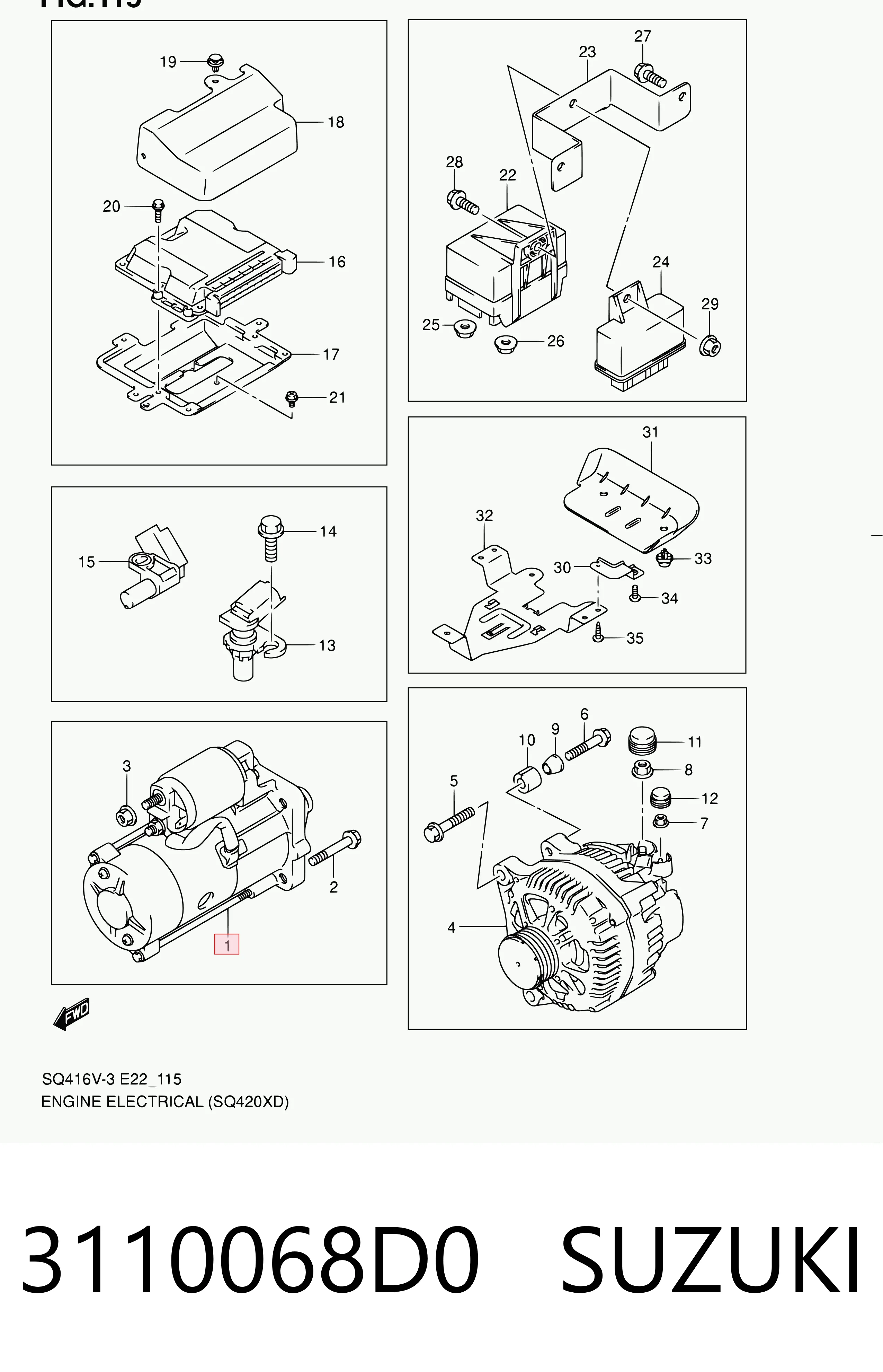 3110068D0 Suzuki Arranque motores