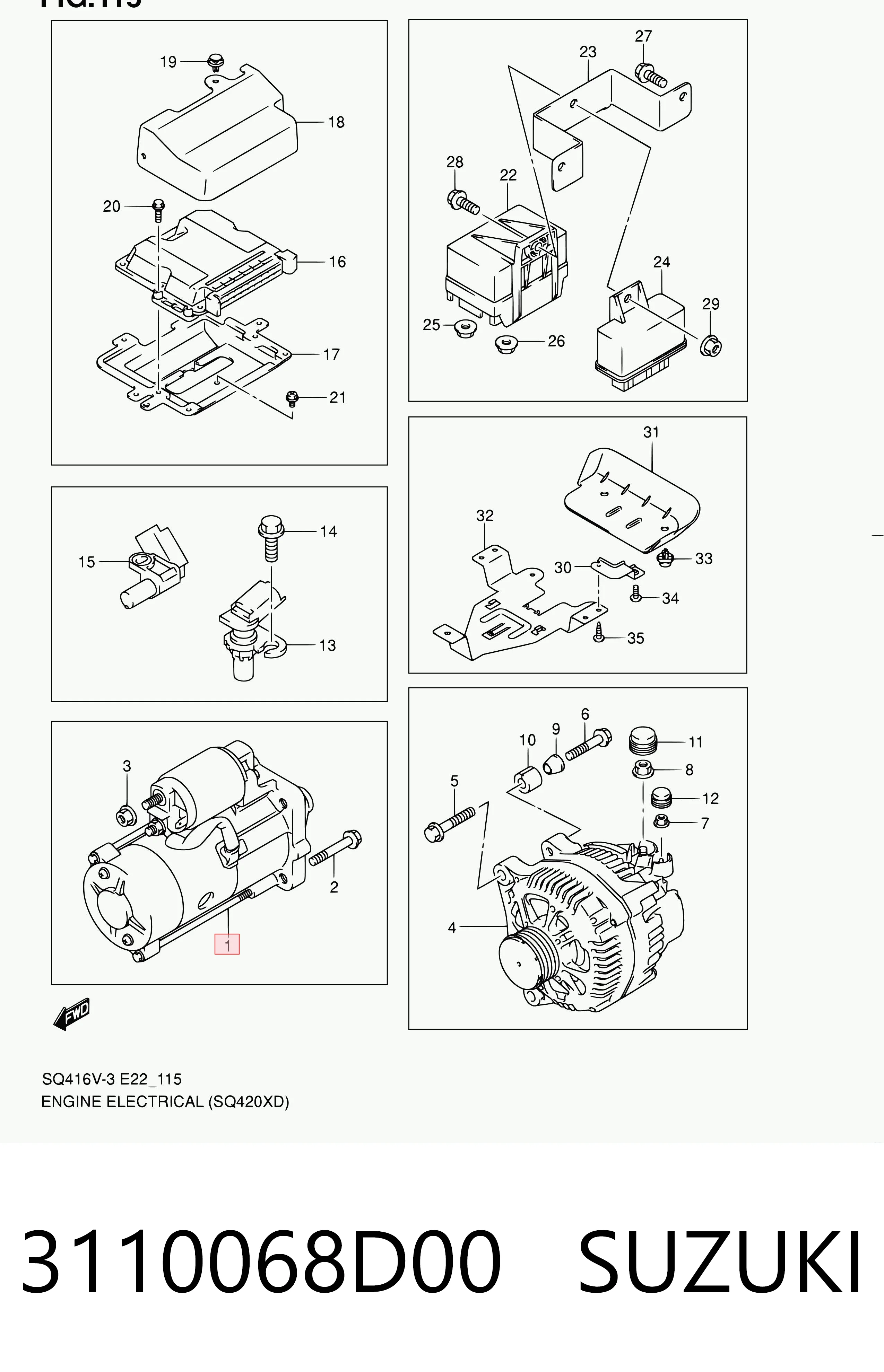 3110068D00 Suzuki Arranque motores