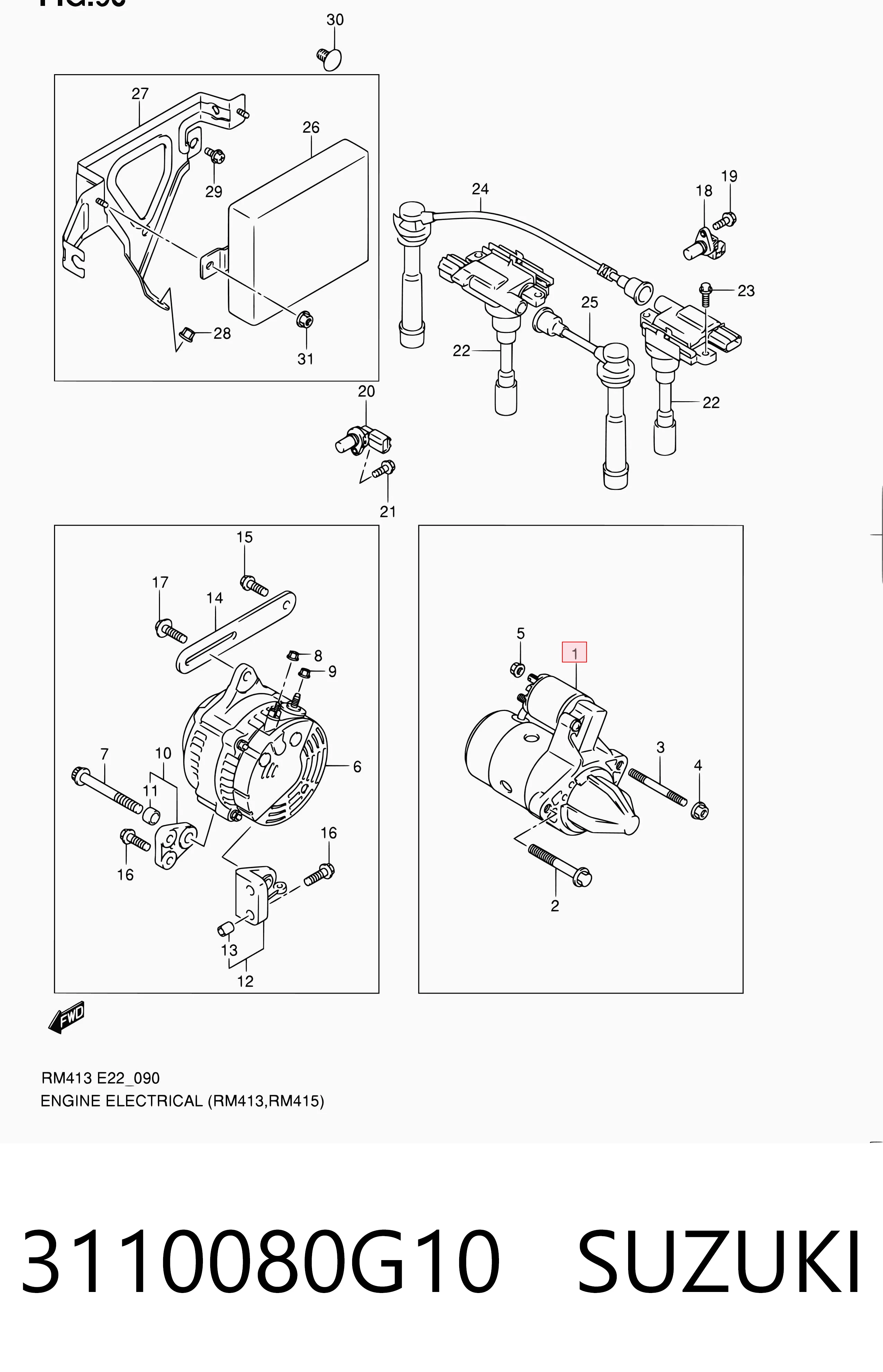 3110080G10 Suzuki Arranque motores