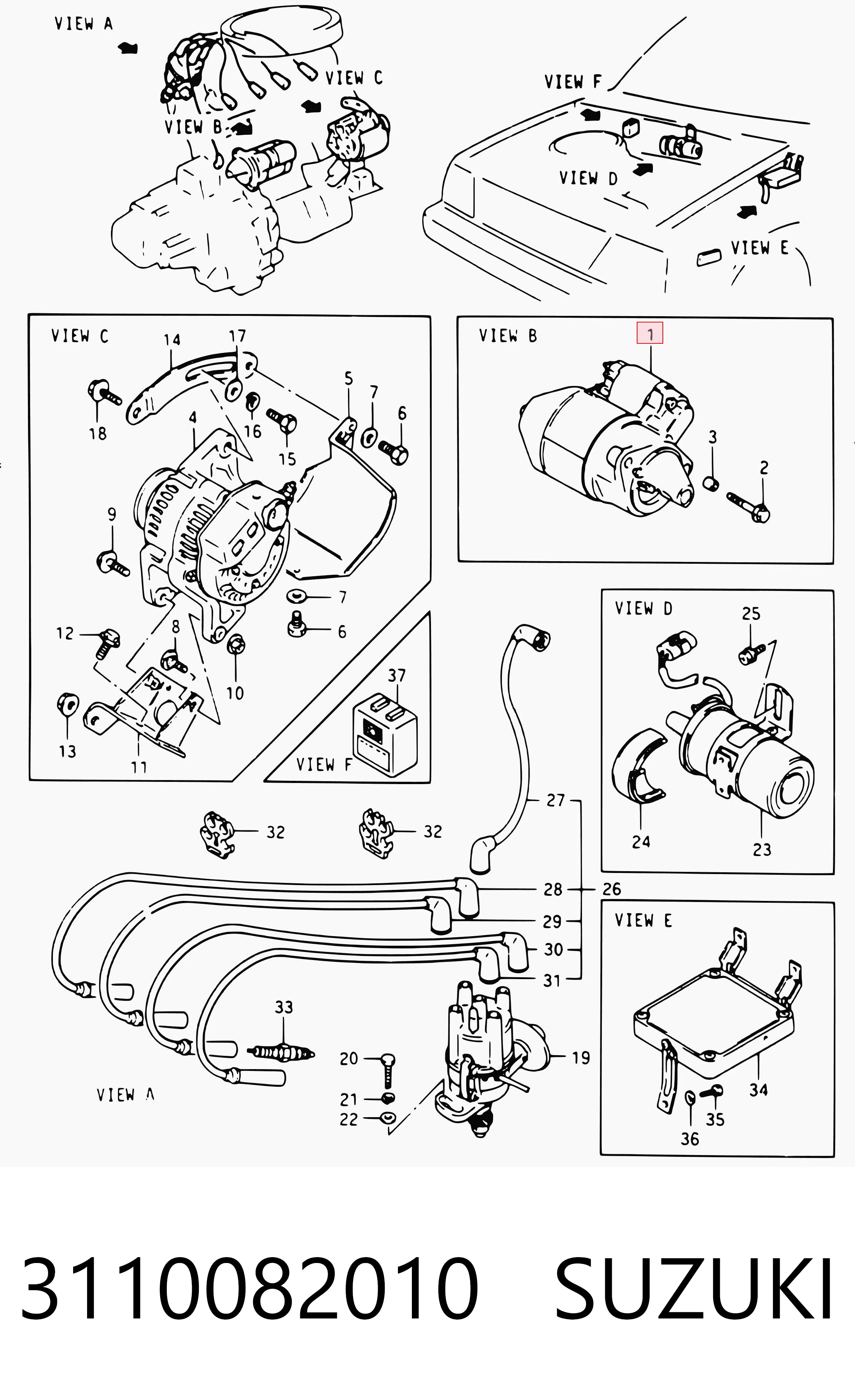 3110082010 Suzuki Arranque motores