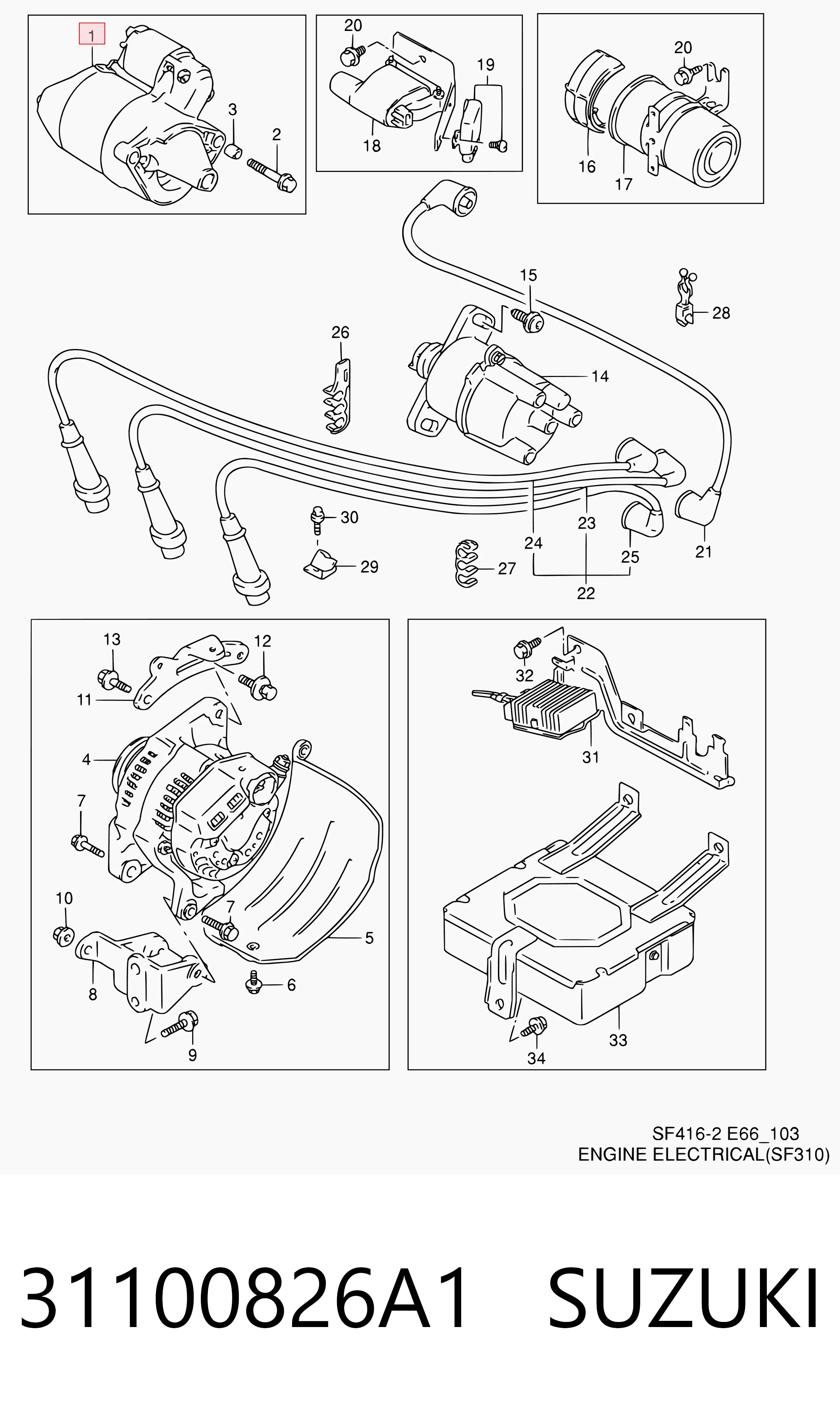 31100826A1 Suzuki Arranque motores