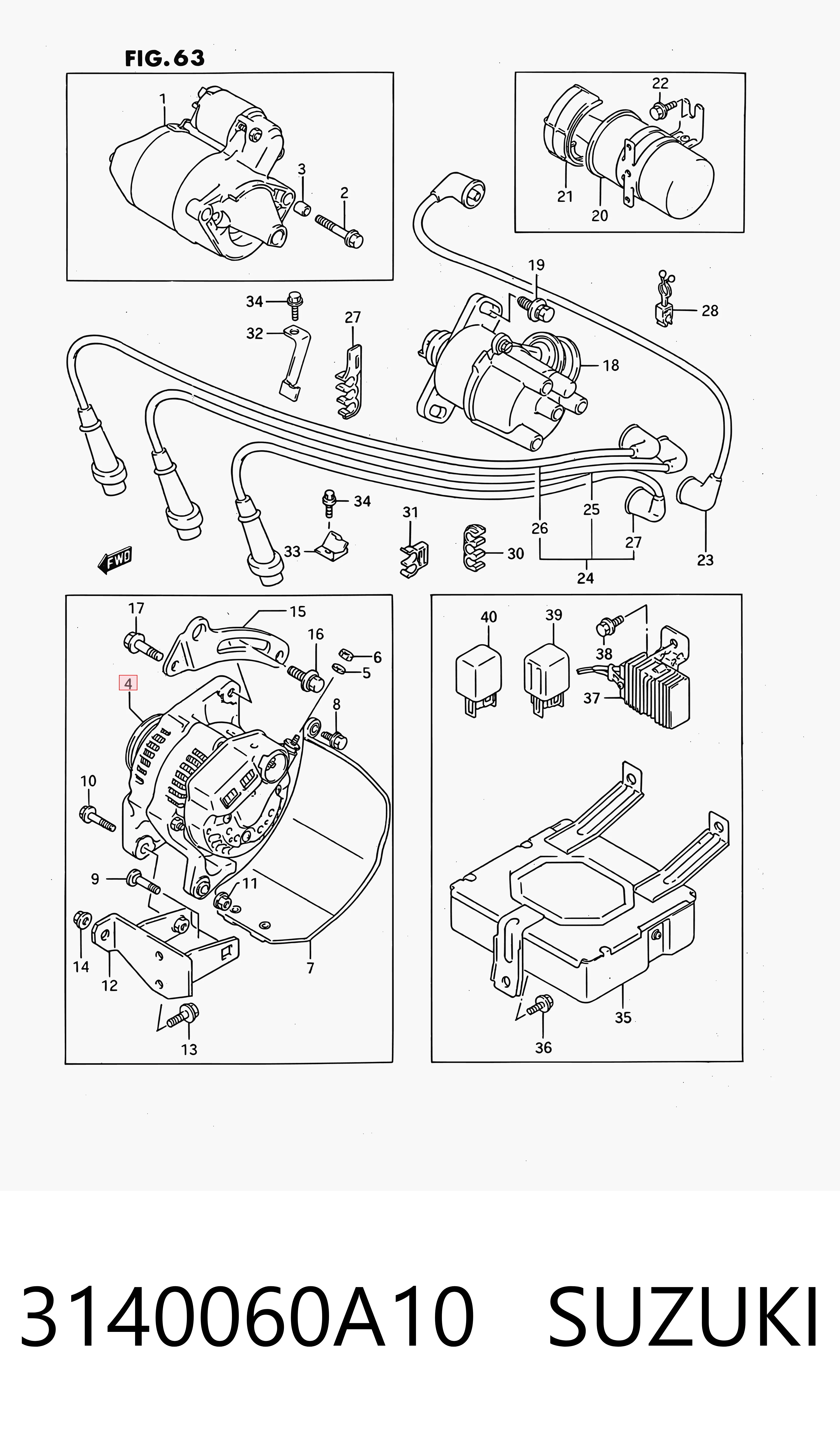 3140060A10 Suzuki Alternador de coche