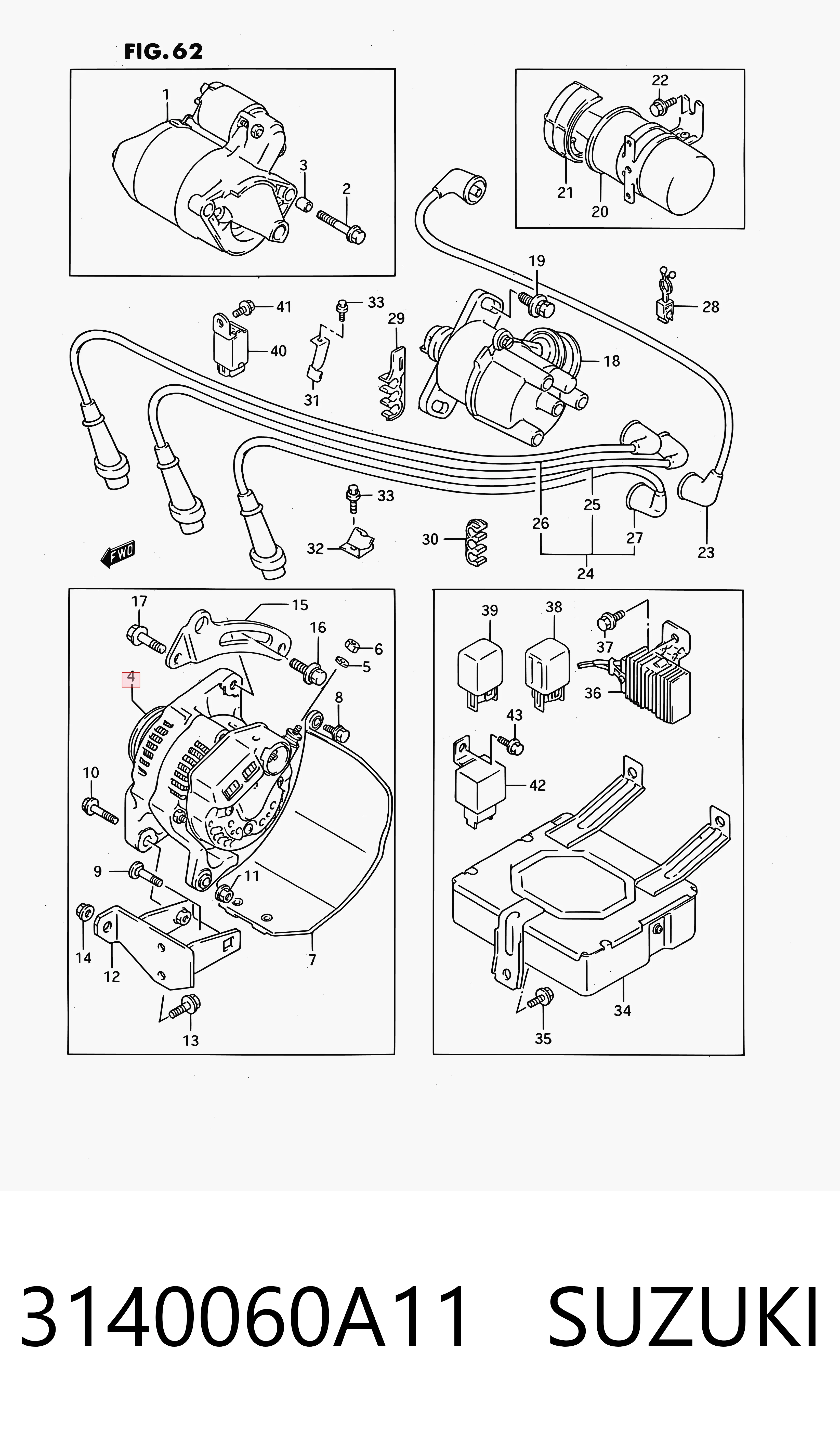 3140060A11 Suzuki Alternador de coche