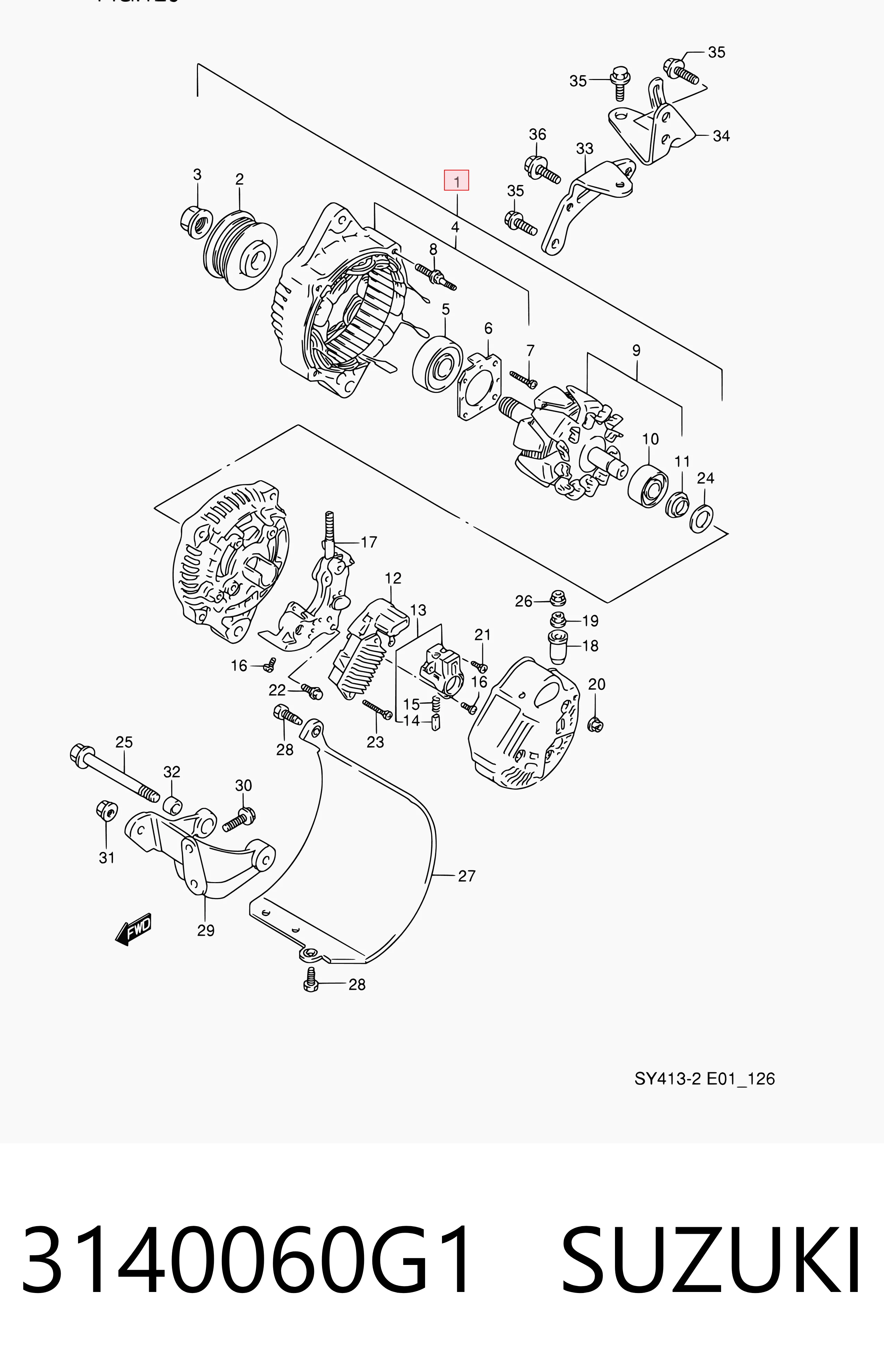 3140060G1 Suzuki Alternador de coche