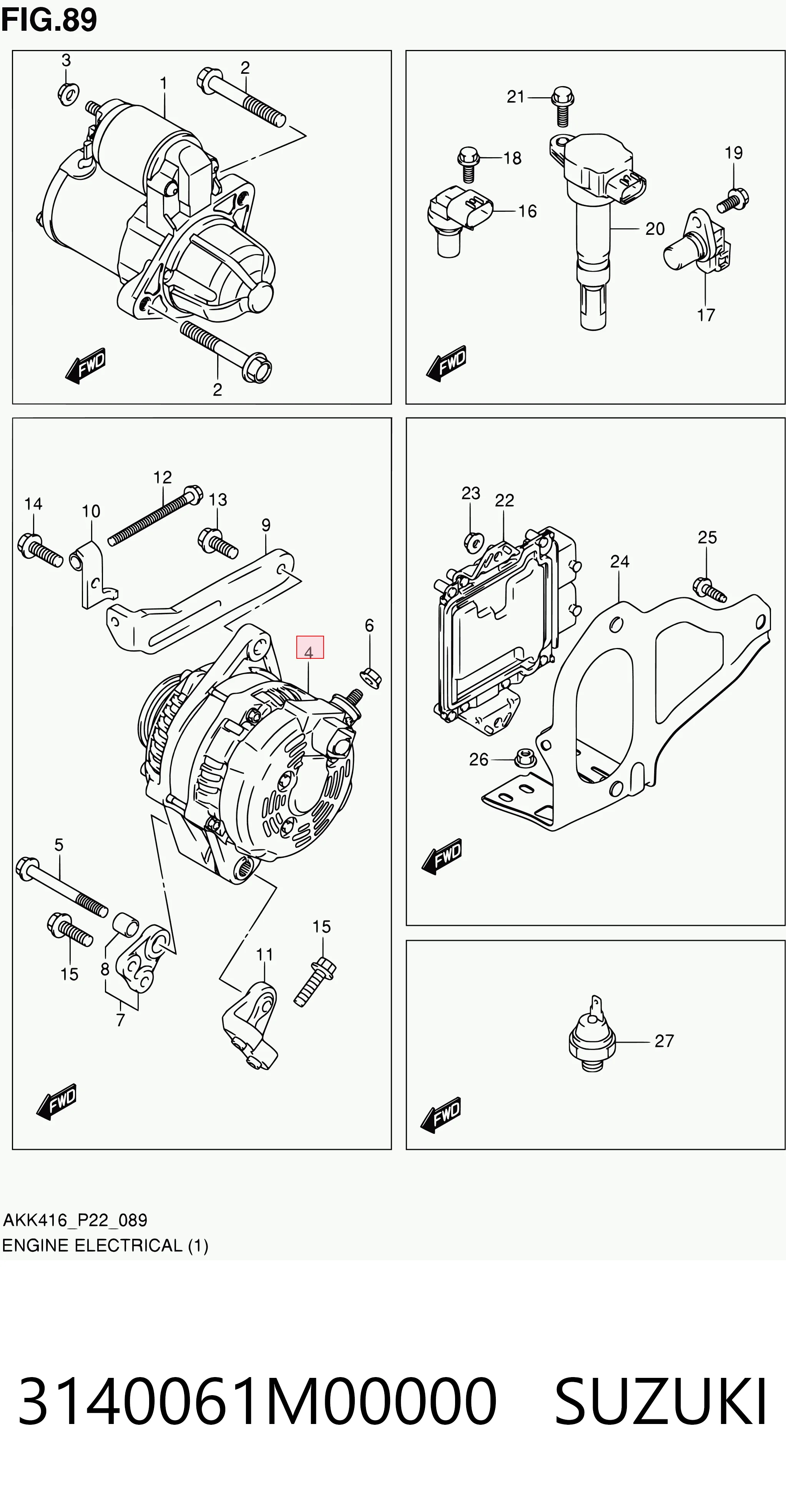 Alternador 3140061M00000 SUZUKI