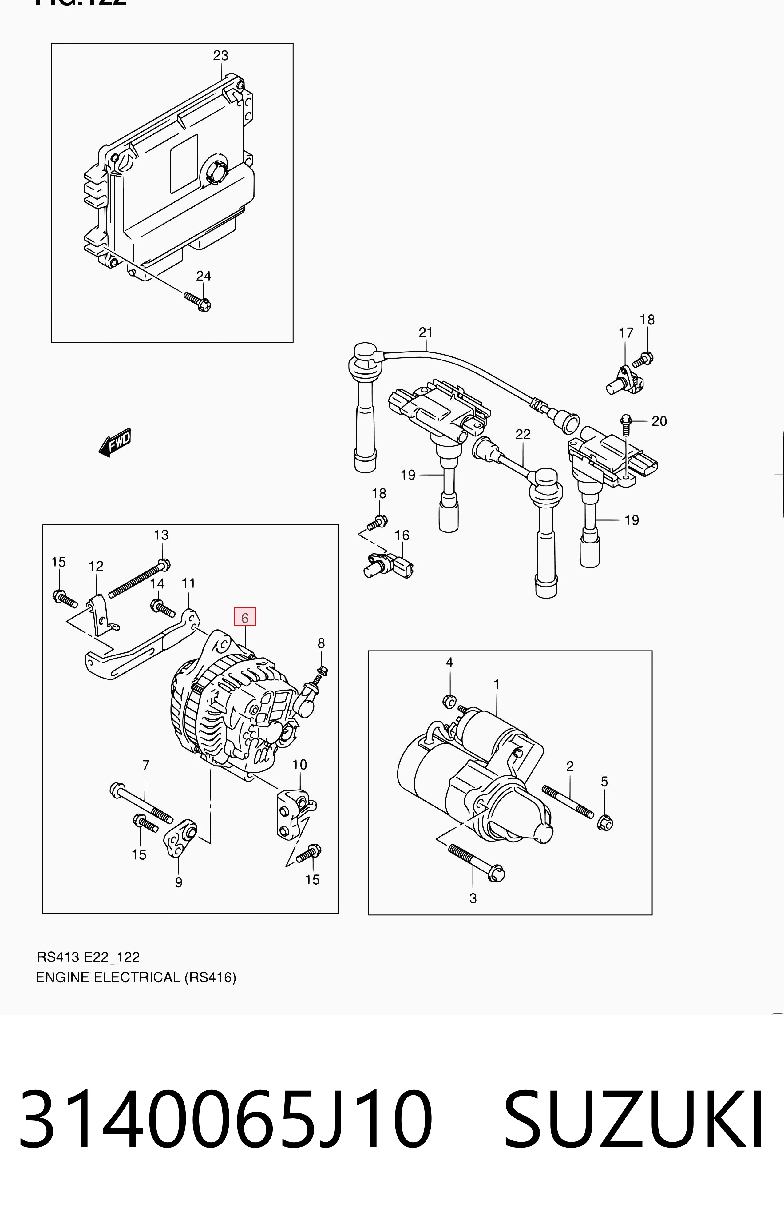 3140065J10 Suzuki Alternador de coche