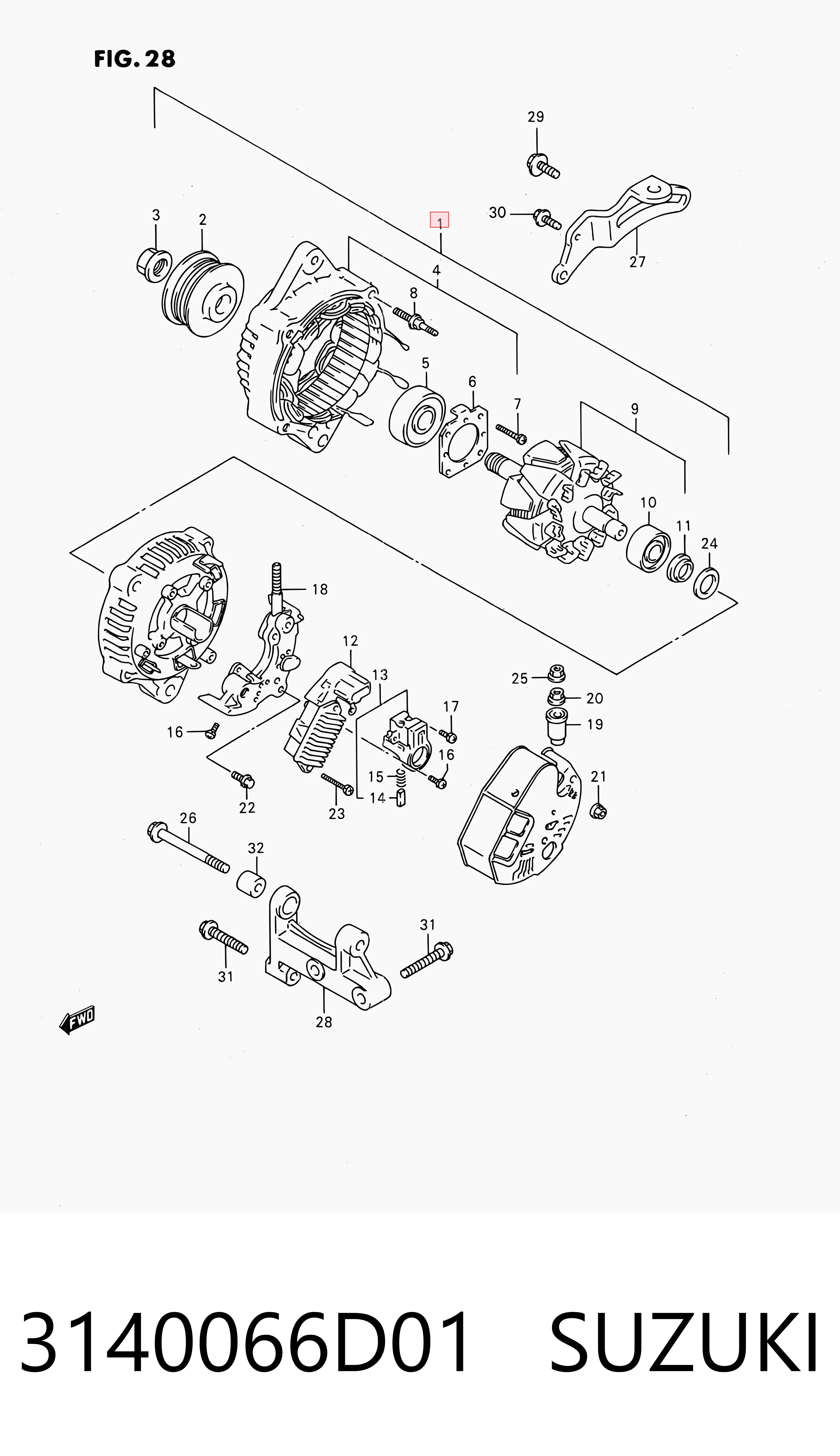 3140066D01 Suzuki Alternador de coche