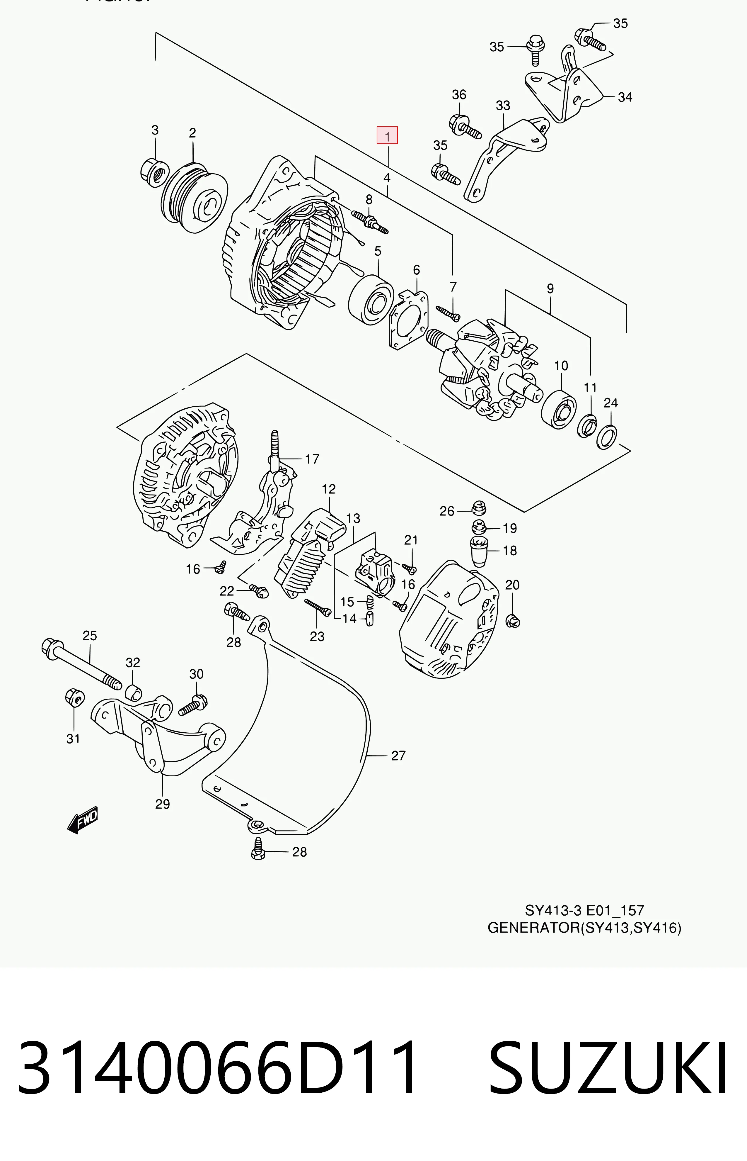 3140066D11 Suzuki Alternador de coche