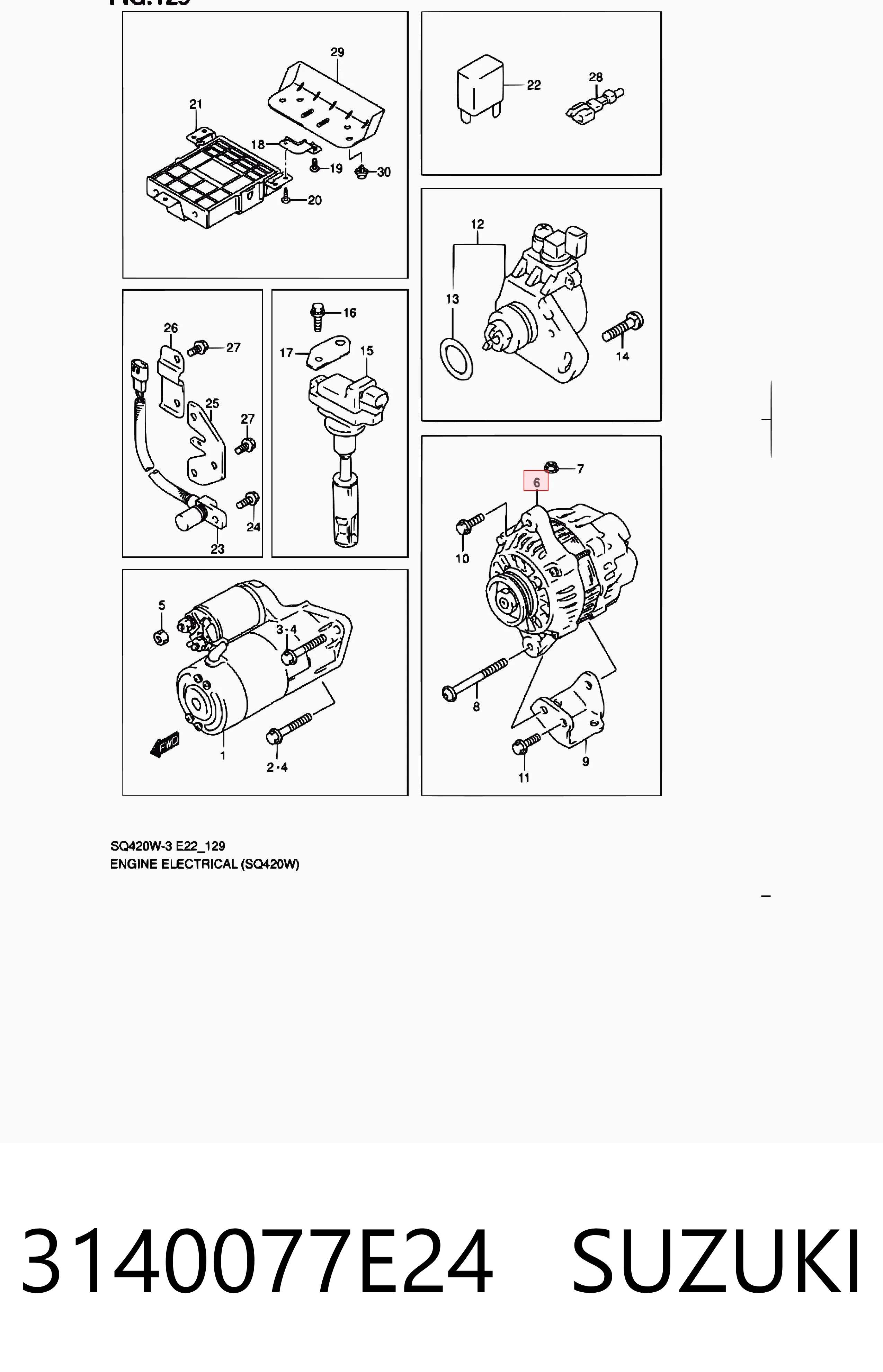 3140077E24 Suzuki Alternador de coche